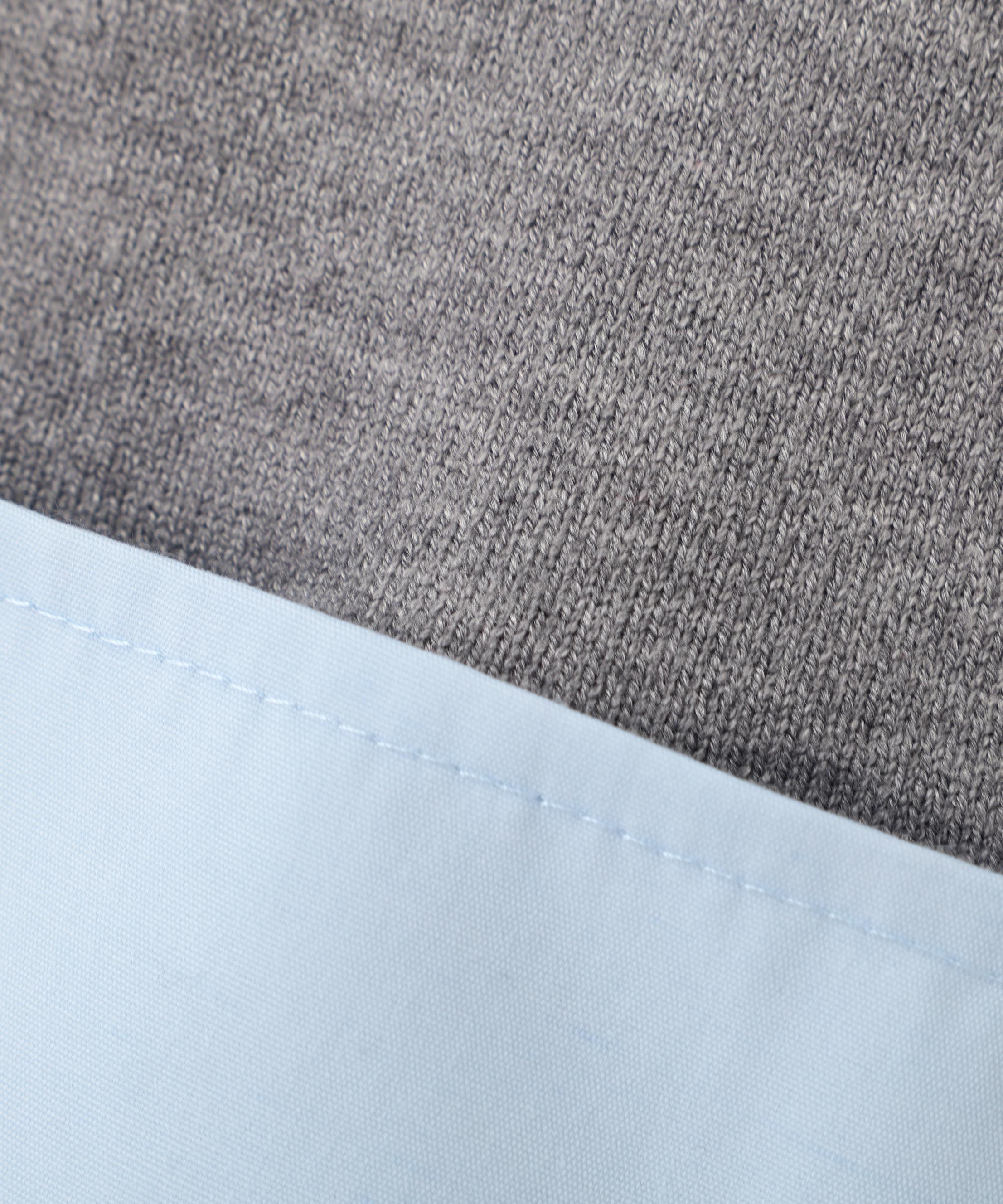 衿付きレイヤード風ポロニット グレー