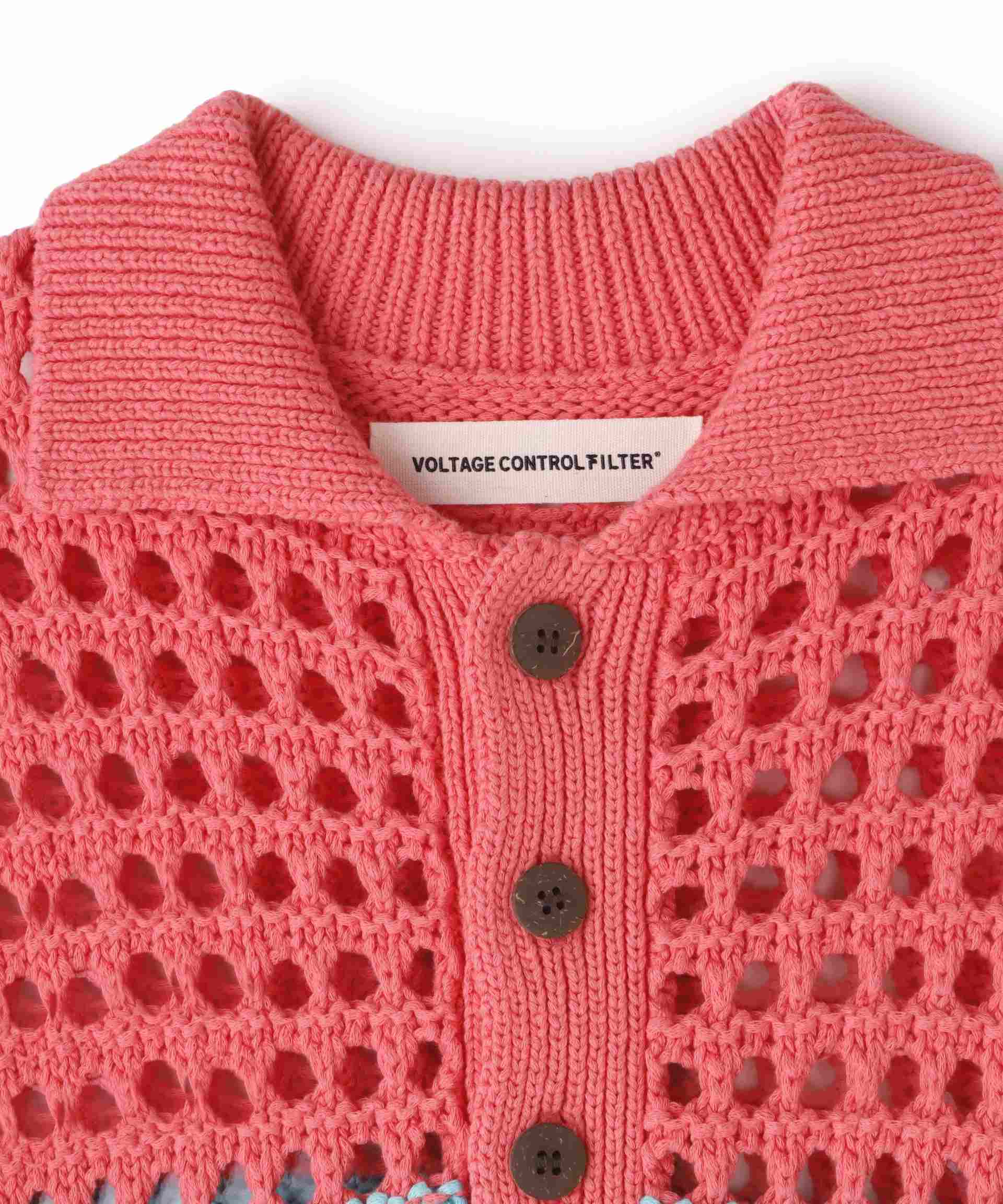 トップス voltagecontrolfilter MeshBorderKnitPolo VOLTAGE CONTROL FILTER/Mesh Border Knit Polo