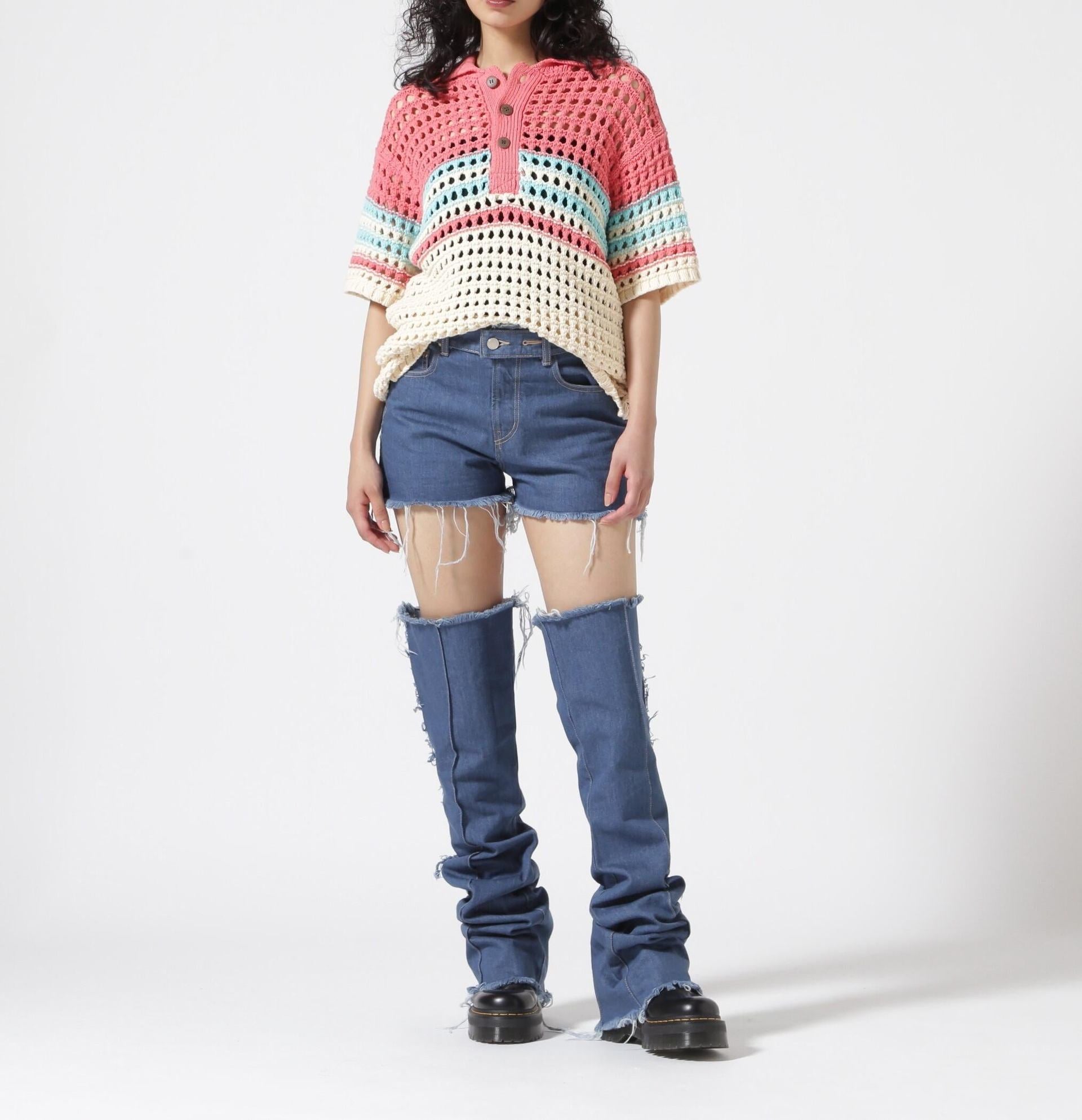 VOLTAGE CONTROL FILTER/Mesh Border Knit Polo