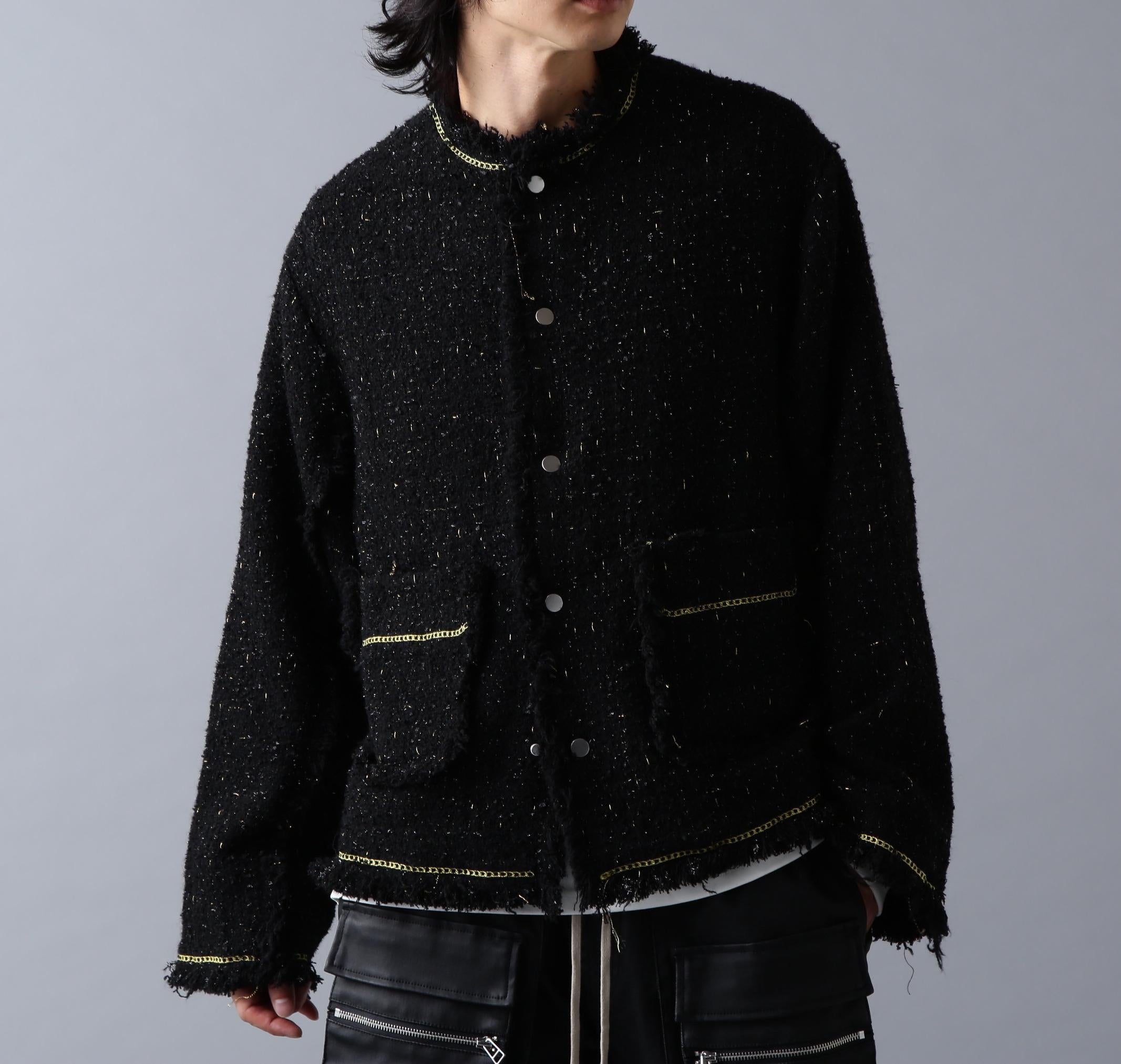 DankeSchon/ダンケシェーン/CHAIN EMR>OIDE>Y TWEED JACKET ブラック