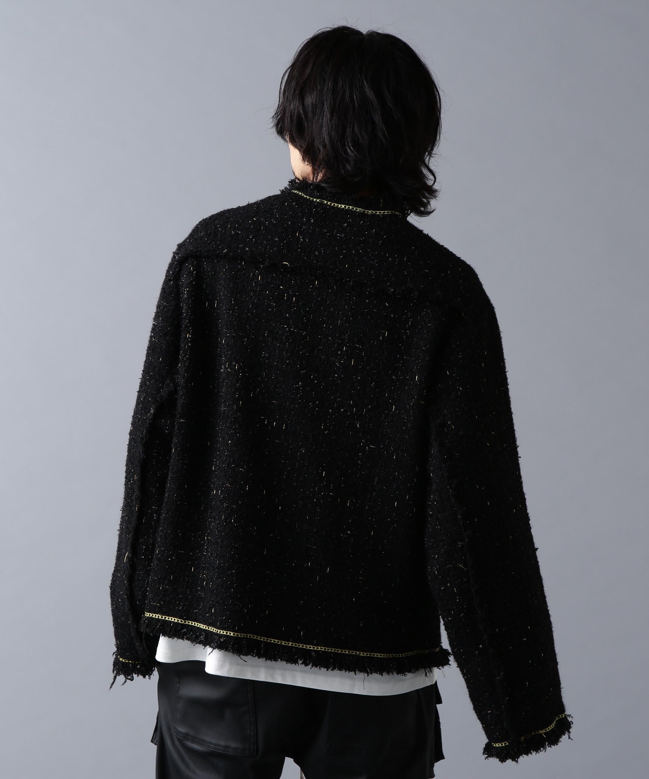DankeSchon/ダンケシェーン/CHAIN EMR>OIDE>Y TWEED JACKET ブラック