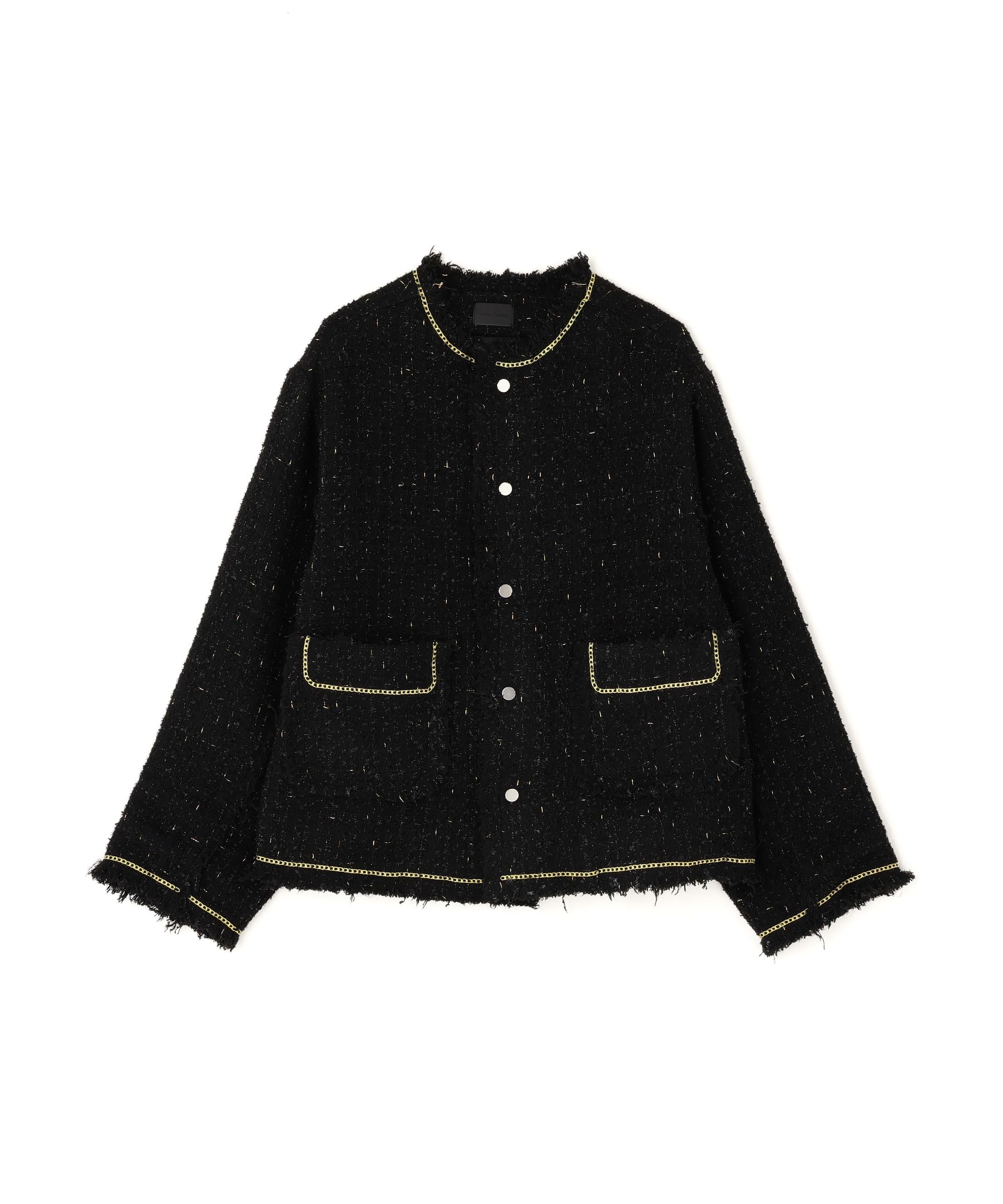 DankeSchon/ダンケシェーン/CHAIN EMR>OIDE>Y TWEED JACKET ブラック