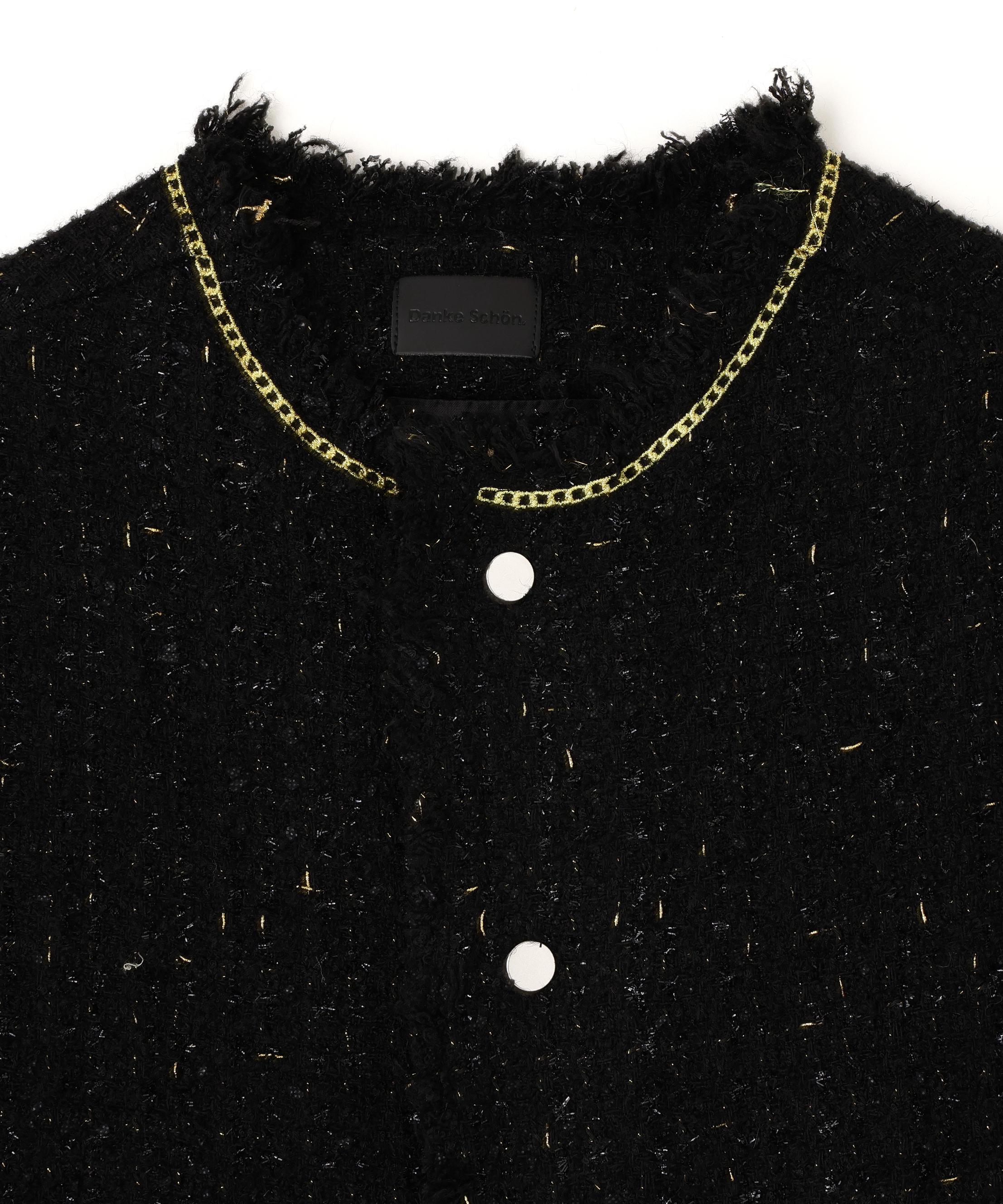 DankeSchon/ダンケシェーン/CHAIN EMR>OIDE>Y TWEED JACKET ブラック