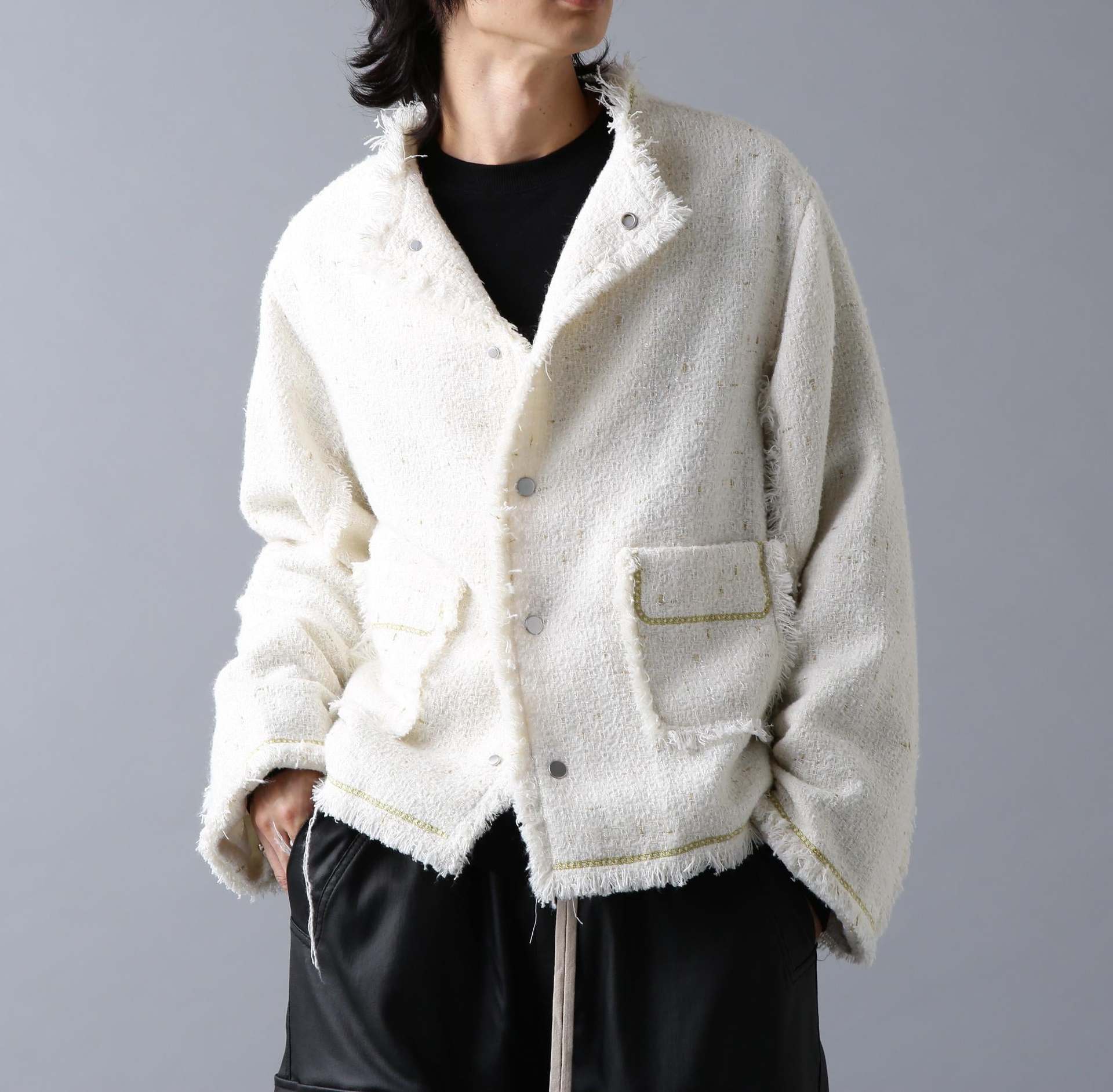 DankeSchon/ダンケシェーン/CHAIN EMR>OIDE>Y TWEED JACKET ホワイト