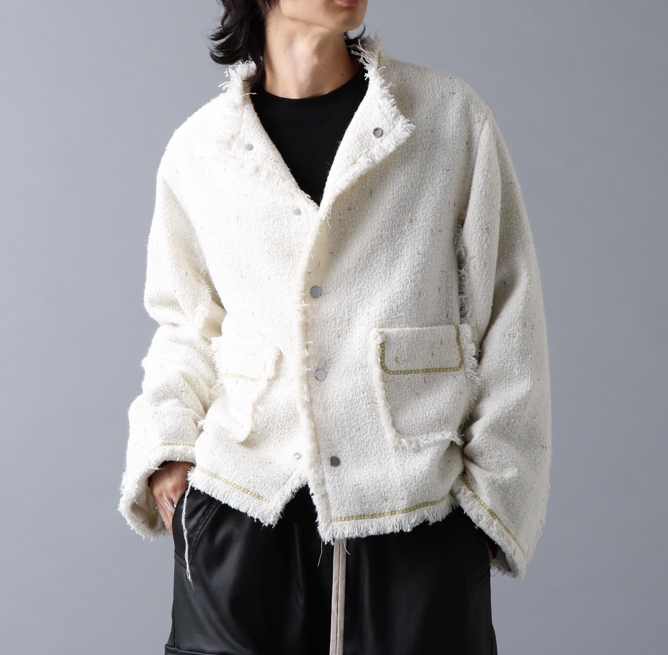 DankeSchon/ダンケシェーン/CHAIN EMR>OIDE>Y TWEED JACKET ホワイト