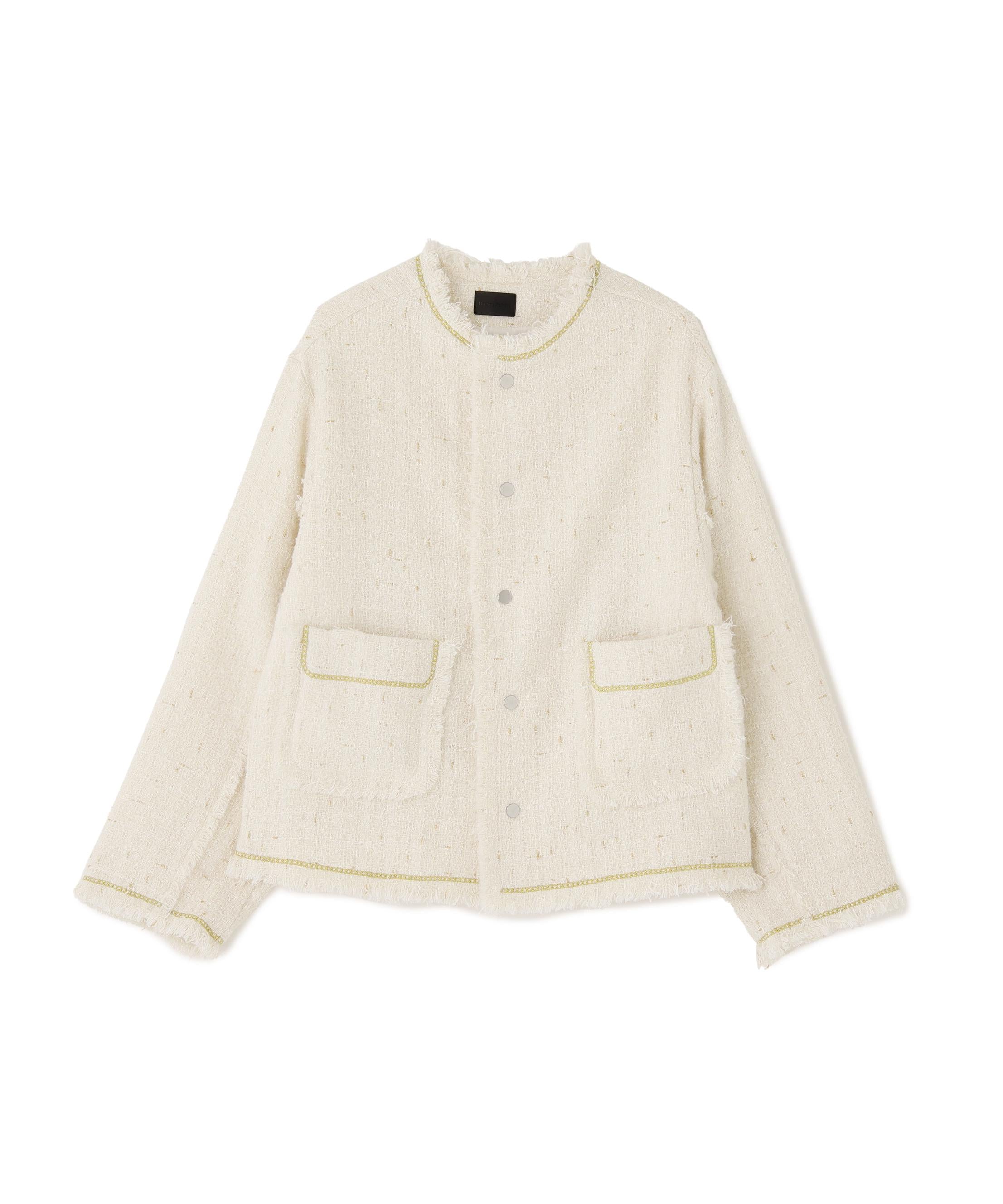 DankeSchon/ダンケシェーン/CHAIN EMR>OIDE>Y TWEED JACKET ホワイト