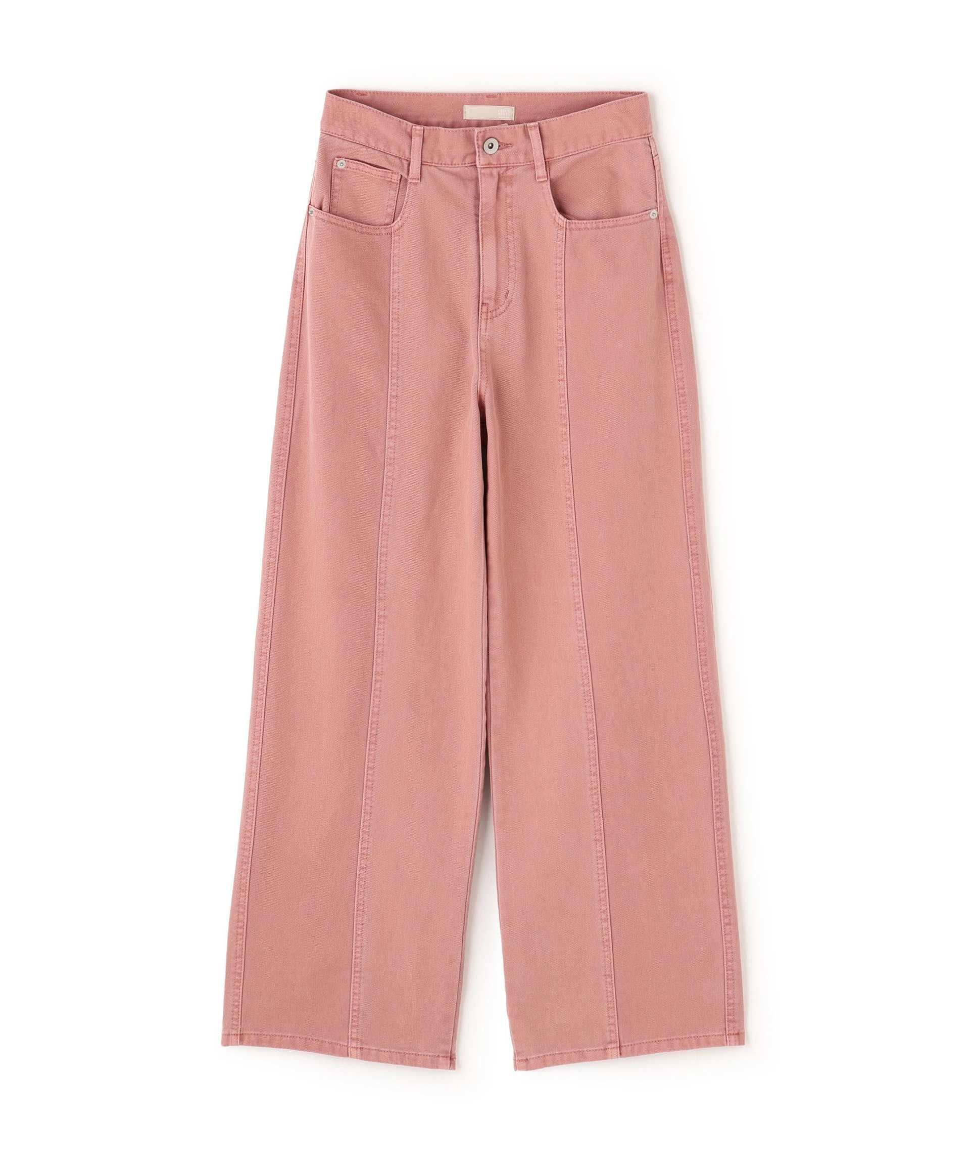 ワイドストレートカラーパンツ ピンク