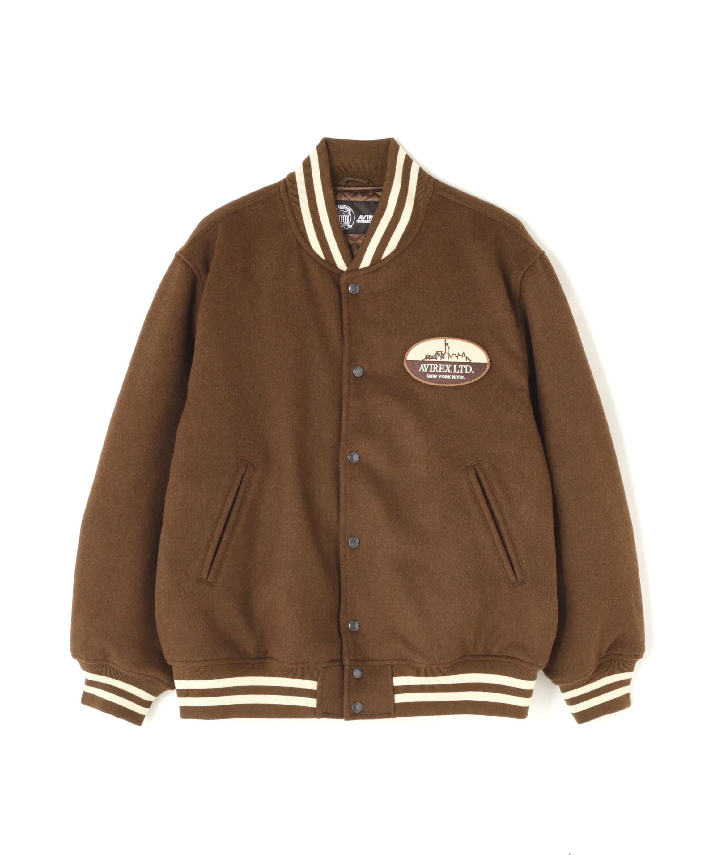 WOOL MOSSA VA>SITY JACKET / ウールモッサ バーシティ ジャケット ブラウン