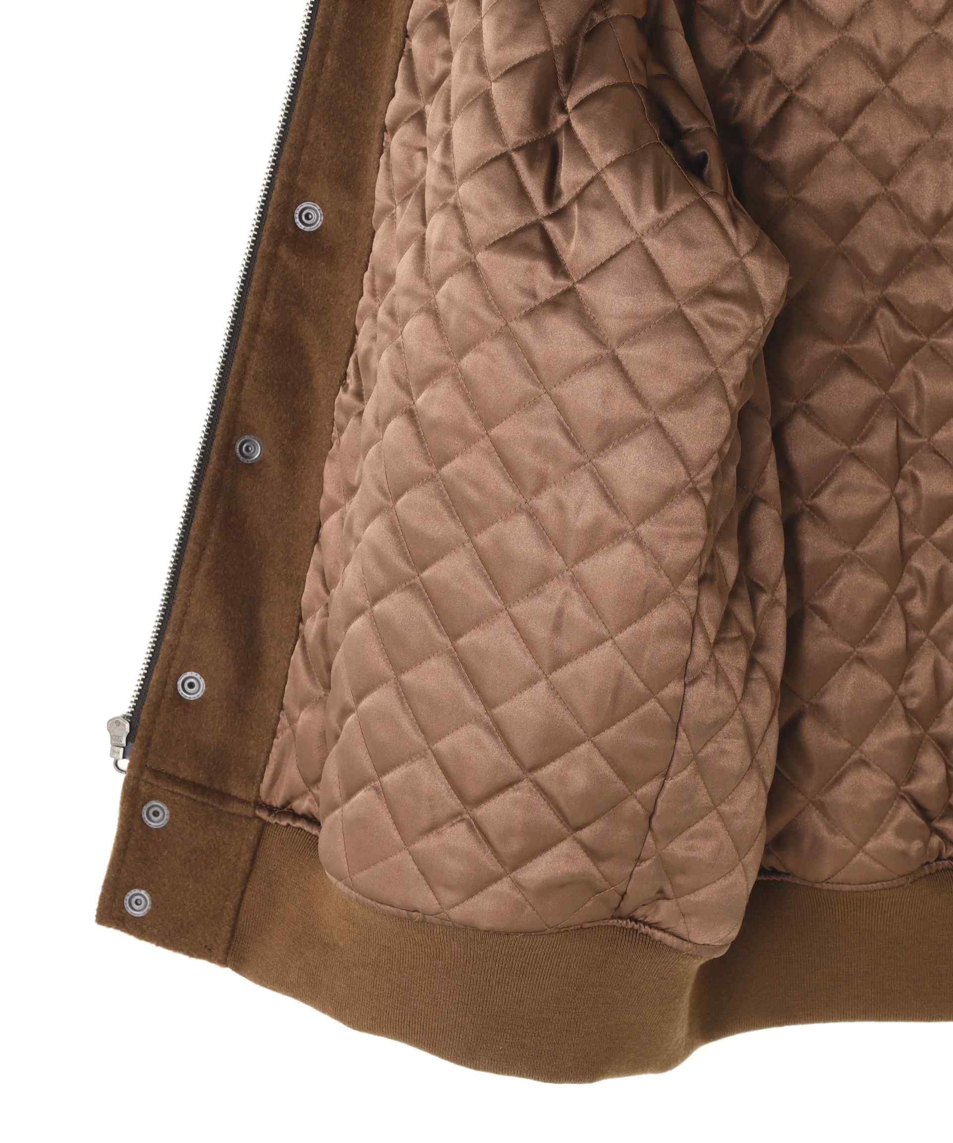 WOOL MOSSA VA>SITY JACKET / ウールモッサ バーシティ ジャケット ブラウン