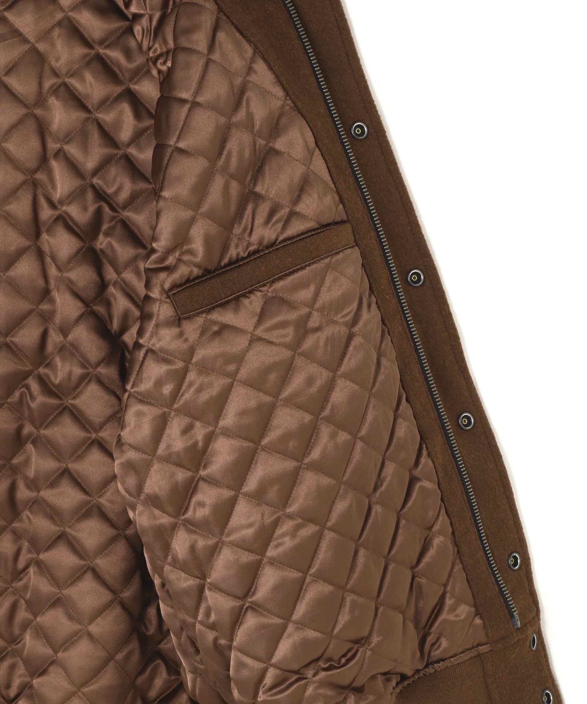 WOOL MOSSA VA>SITY JACKET / ウールモッサ バーシティ ジャケット ブラウン