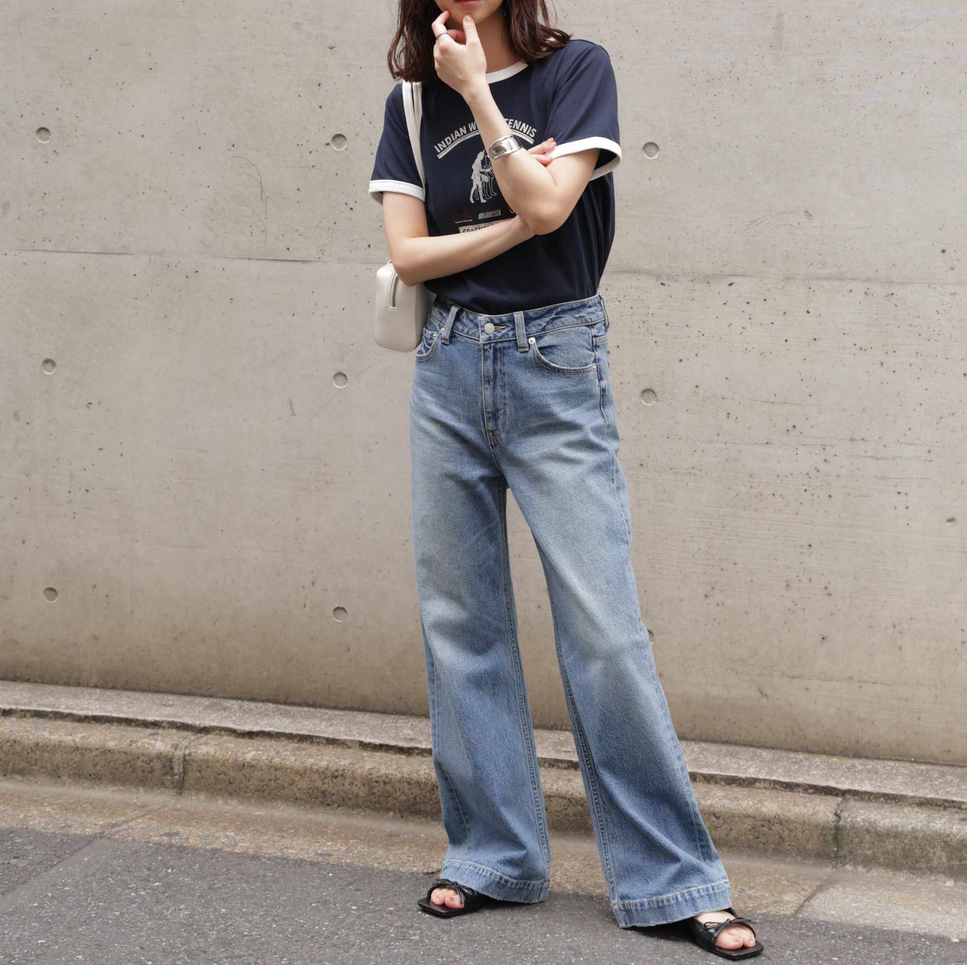 〈フリーズマート別注〉PICCADILLY ベーシックワイドデニムパンツ インディゴ2