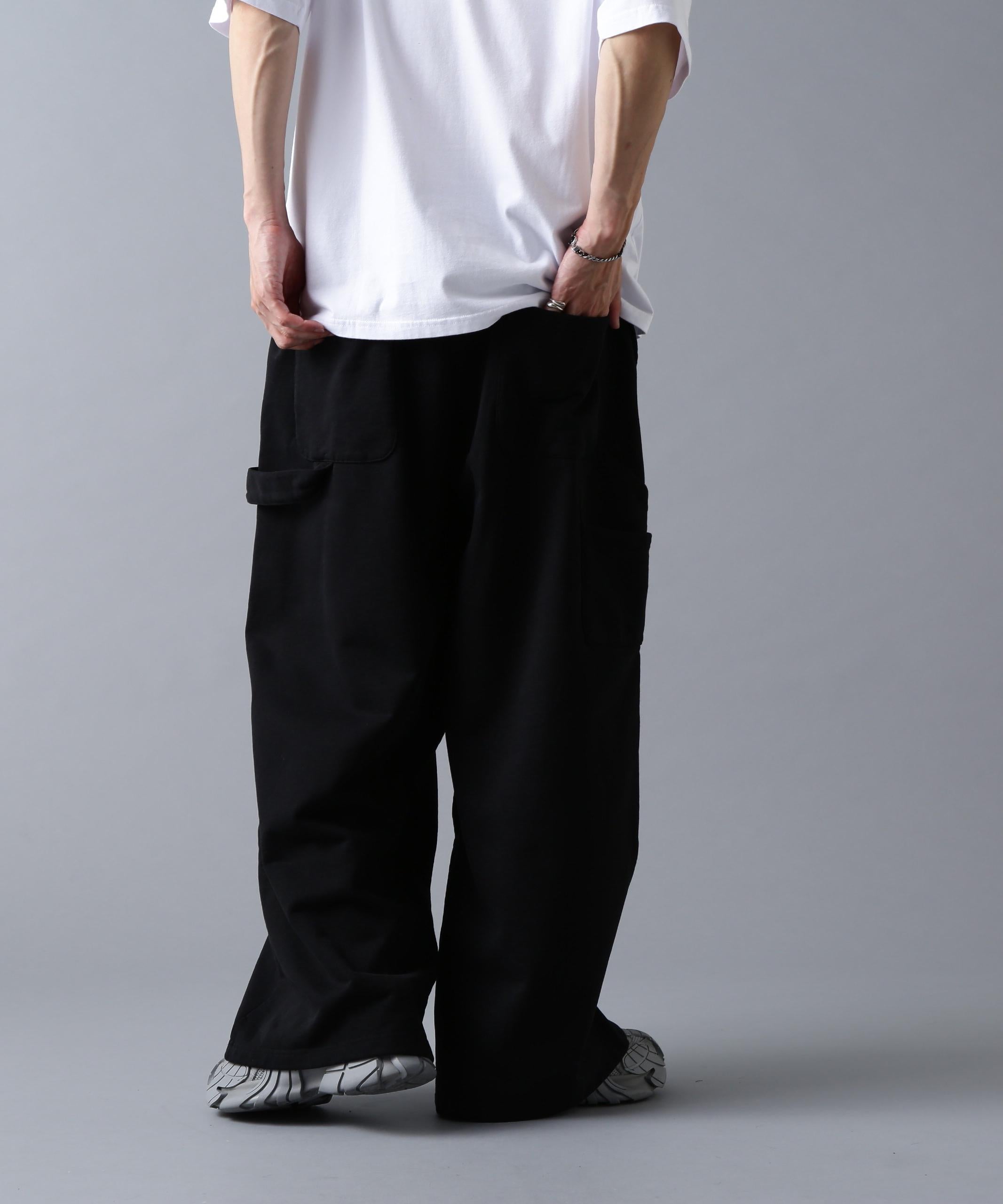 DankeSchon/ダンケシェーン/480HW SWEAT W-KNEE PAINTE> PANTS ブラック
