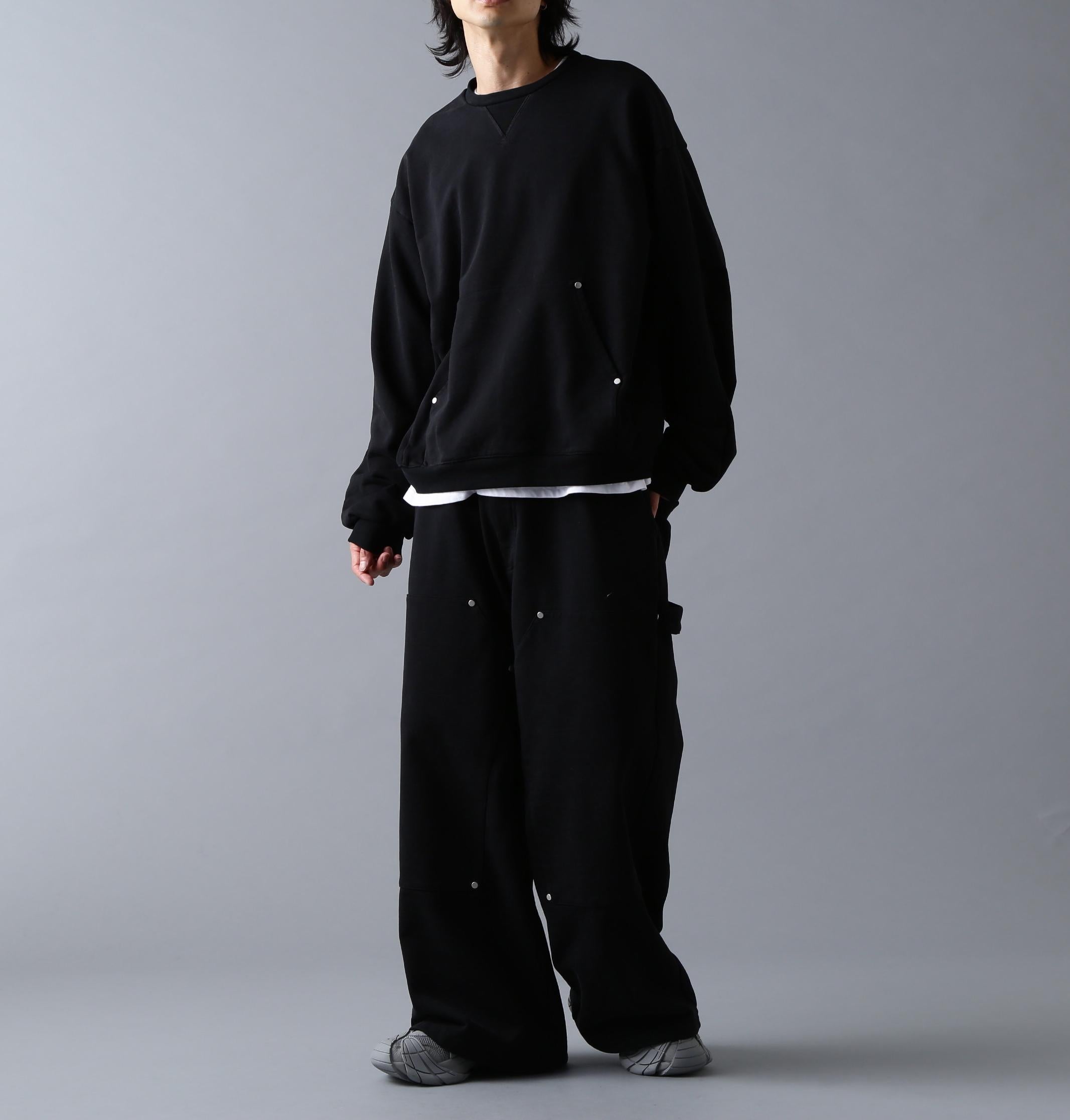 DankeSchon/ダンケシェーン/480HW SWEAT W-KNEE PAINTE> PANTS ブラック