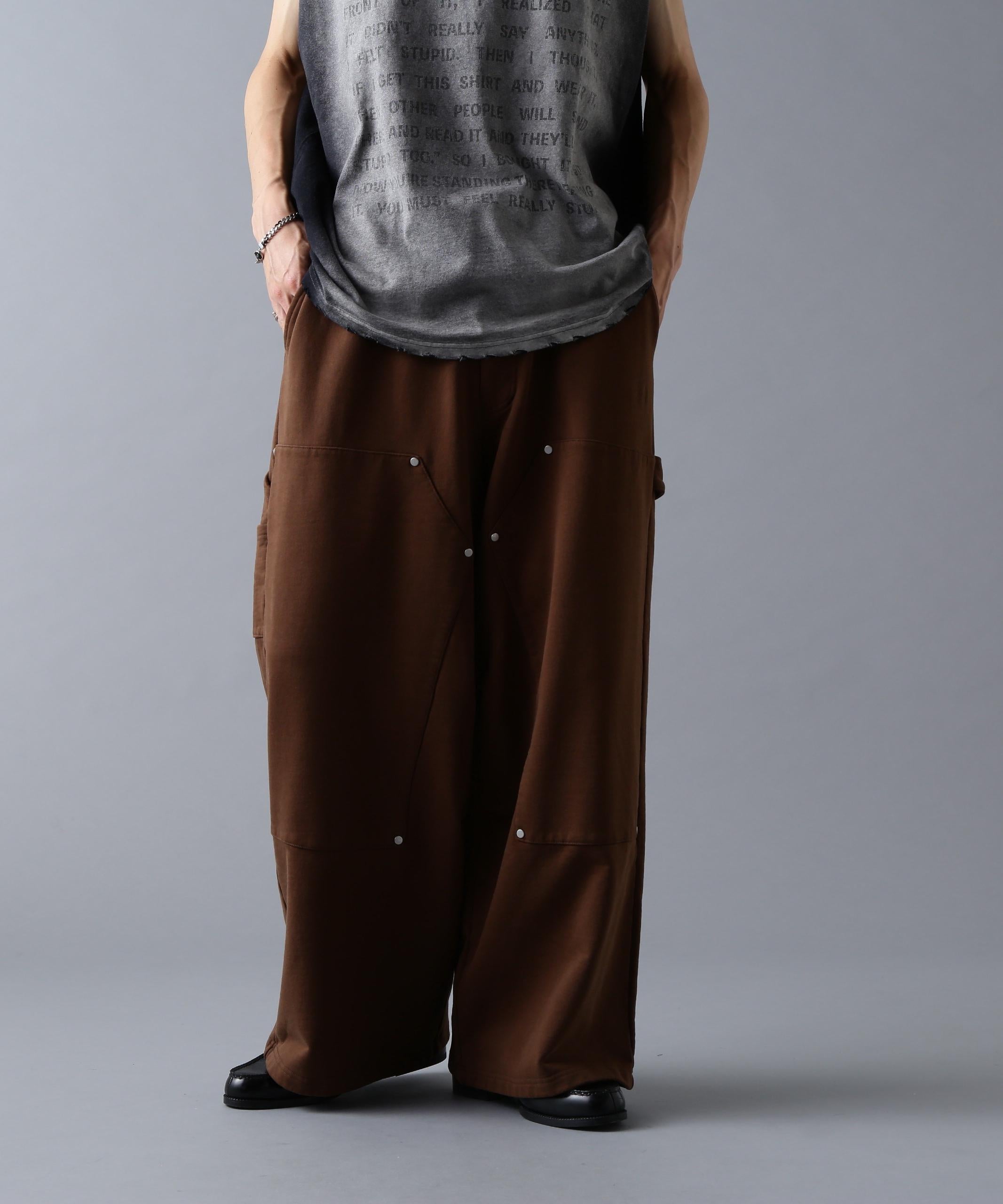 DankeSchon/ダンケシェーン/480HW SWEAT W-KNEE PAINTE> PANTS ブラウン