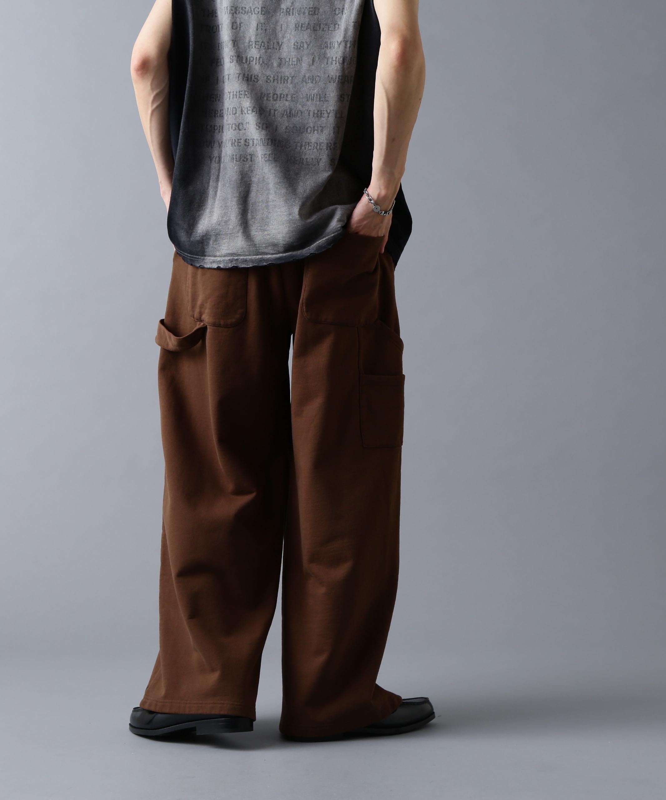 DankeSchon/ダンケシェーン/480HW SWEAT W-KNEE PAINTE> PANTS ブラウン