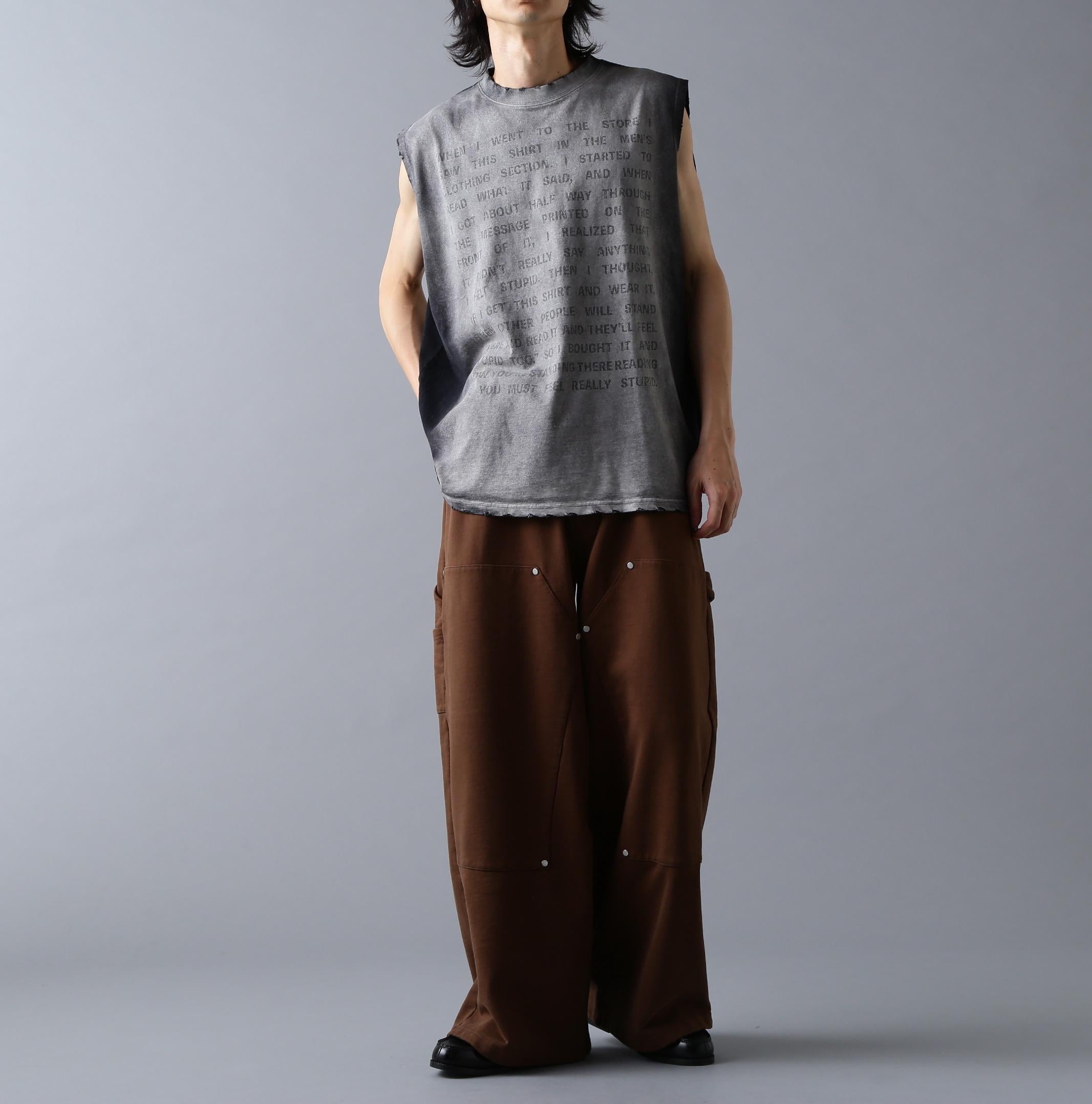 DankeSchon/ダンケシェーン/480HW SWEAT W-KNEE PAINTE> PANTS ブラウン