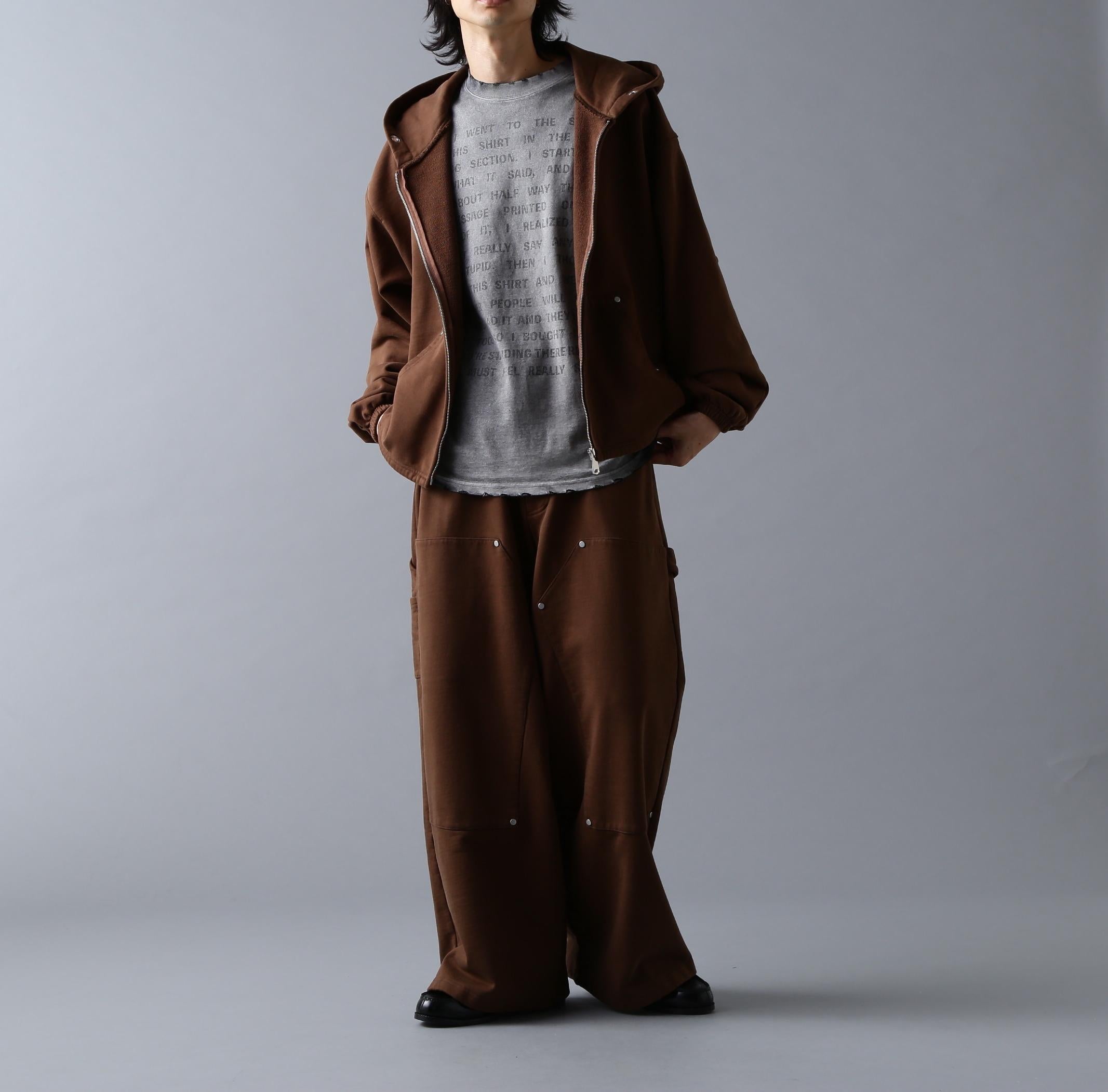 DankeSchon/ダンケシェーン/480HW SWEAT W-KNEE PAINTE> PANTS ブラウン