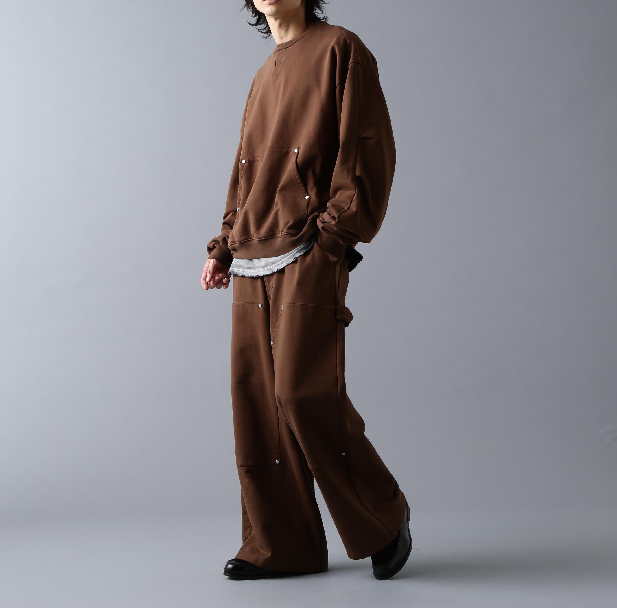 DankeSchon/ダンケシェーン/480HW SWEAT W-KNEE PAINTE> PANTS ブラウン