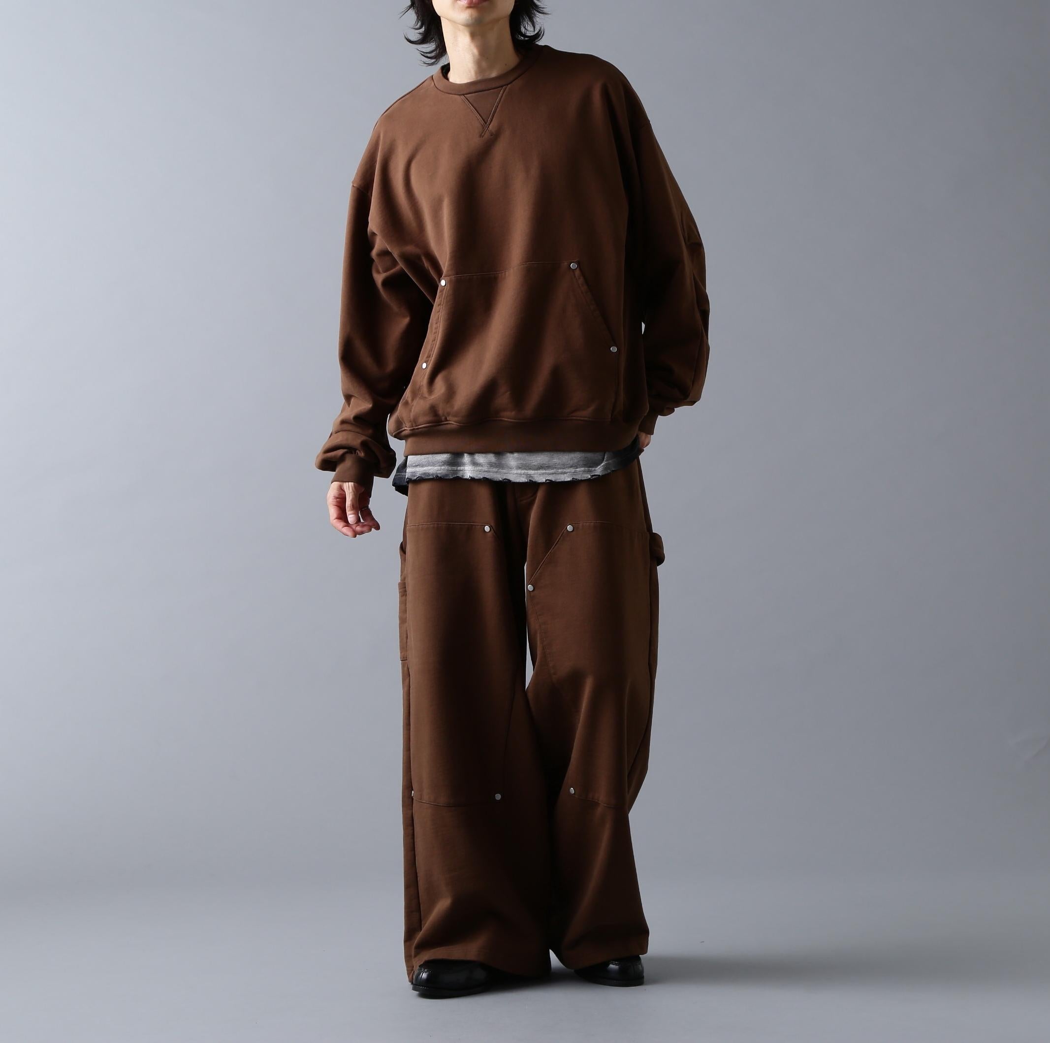 DankeSchon/ダンケシェーン/480HW SWEAT W-KNEE PAINTE> PANTS ブラウン