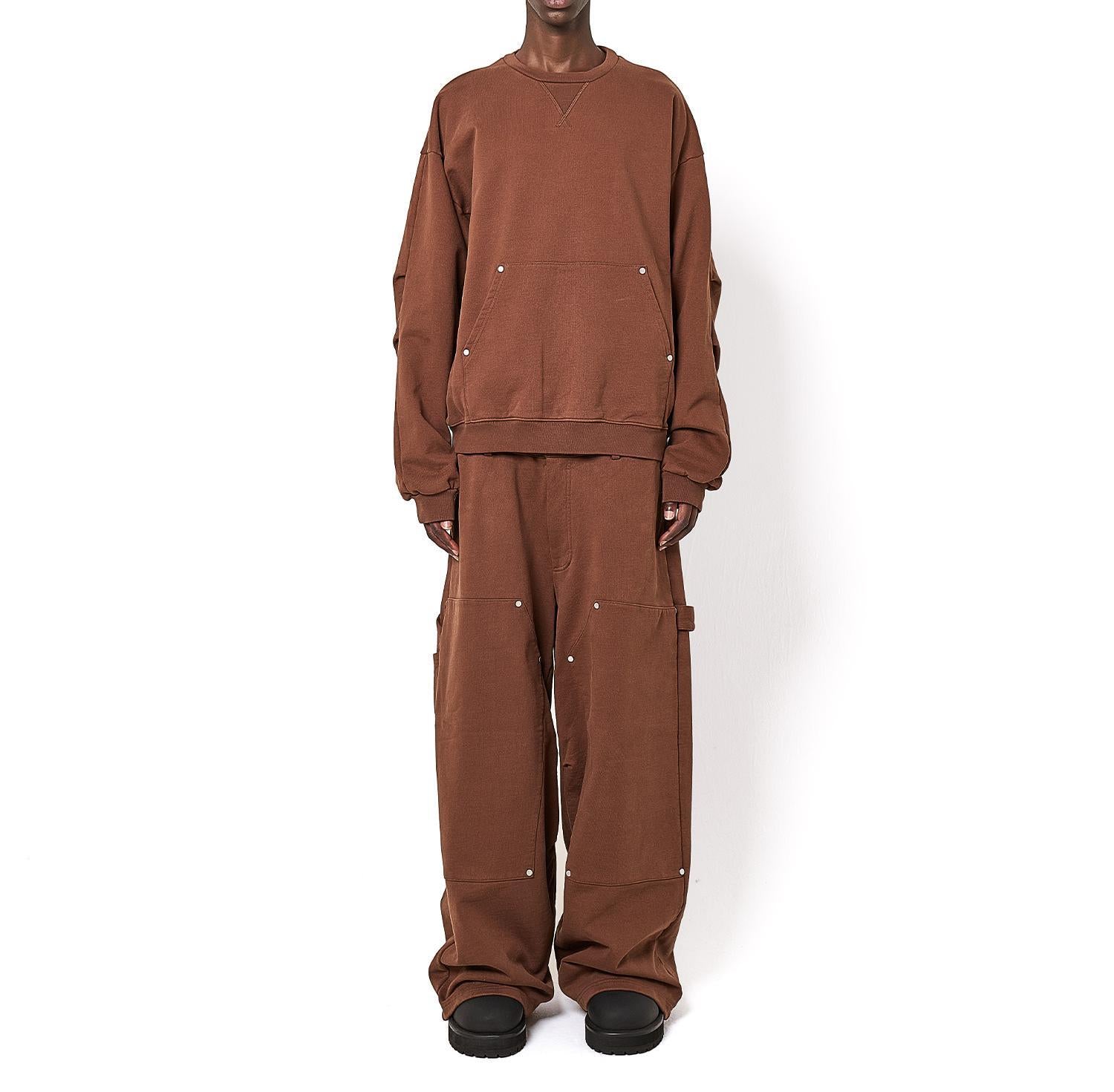 DankeSchon/ダンケシェーン/480HW SWEAT W-KNEE PAINTER PANTS ブラウン