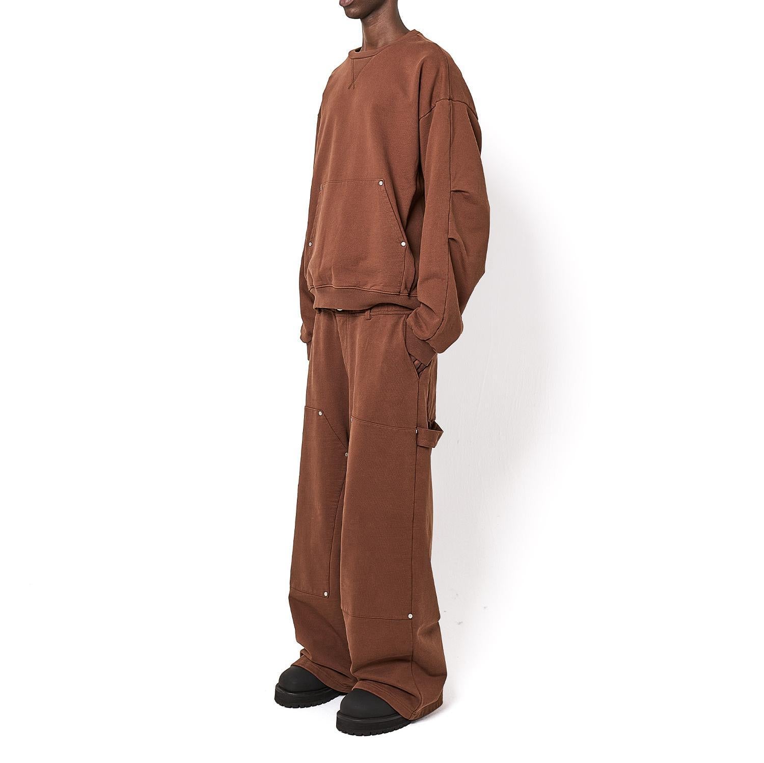 DankeSchon/ダンケシェーン/480HW SWEAT W-KNEE PAINTER PANTS ブラウン