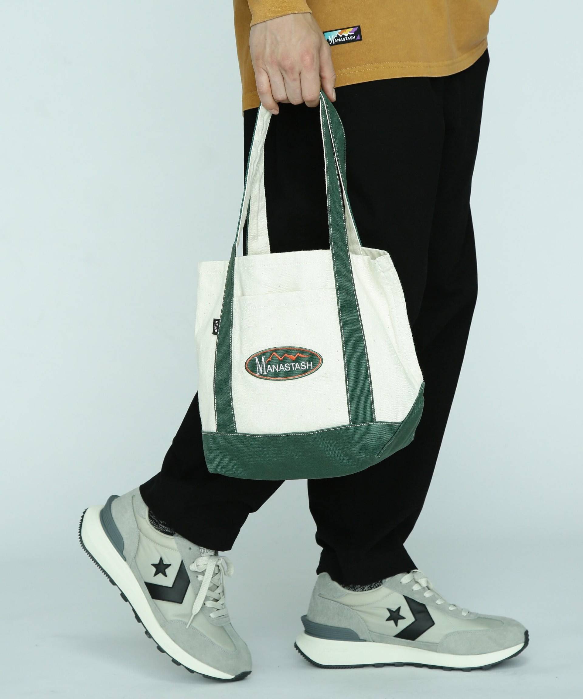 MANASTASH/マナスタッシュ/MANA HEMP TOTE SMALL グリーン