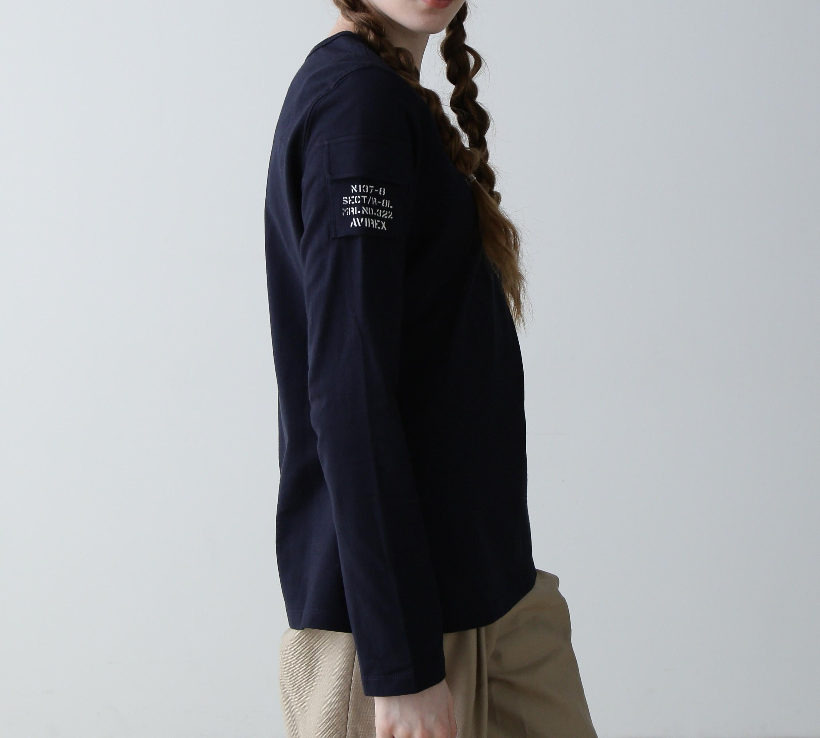 FATIGUE L/S T-SHI>T/ ファティーグロングスリーブTシャツ ネイビー