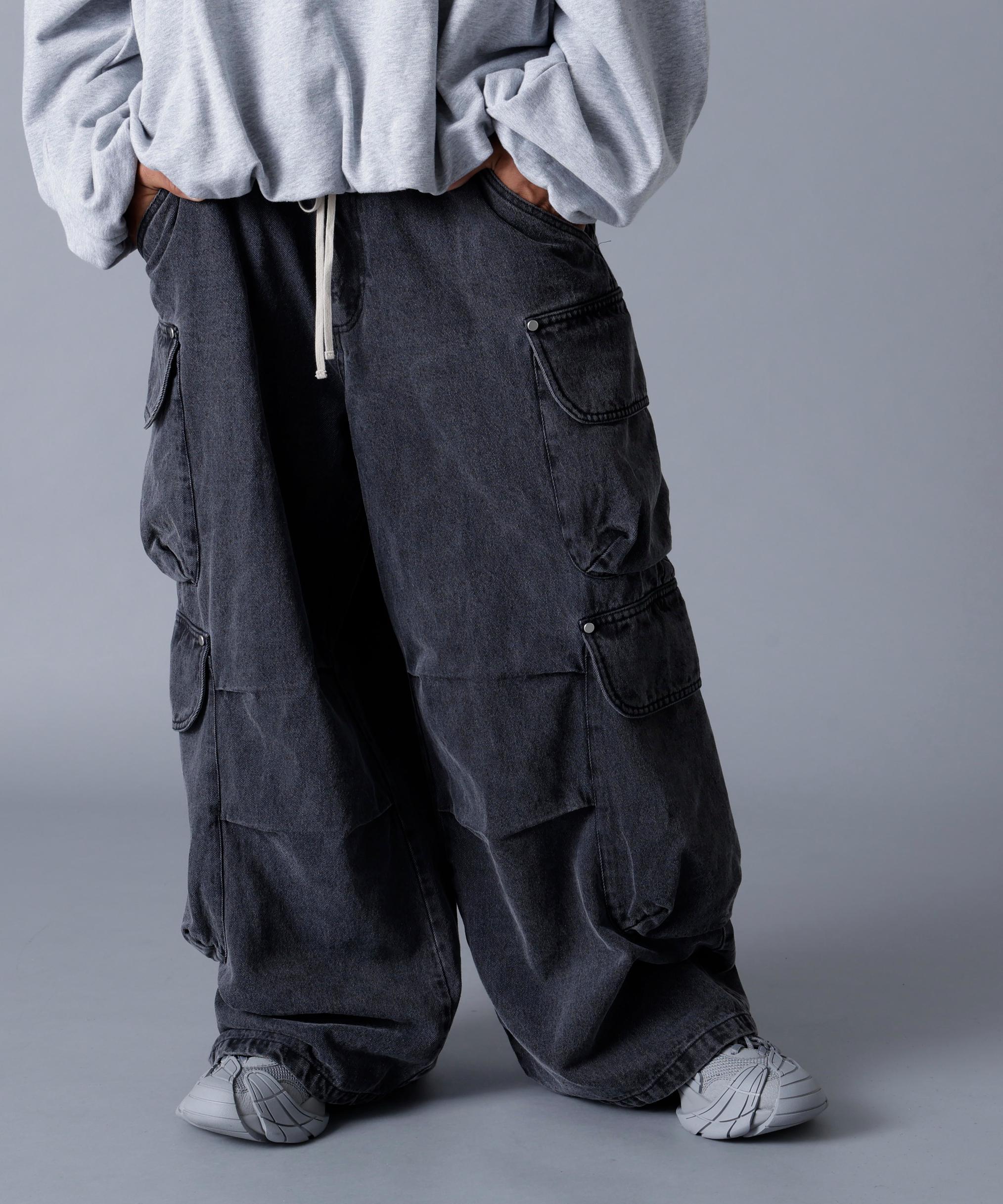 DankeSchon/ダンケシェーン/12OZ CHEMICAL DENIM CA>GO PANTS ブラック
