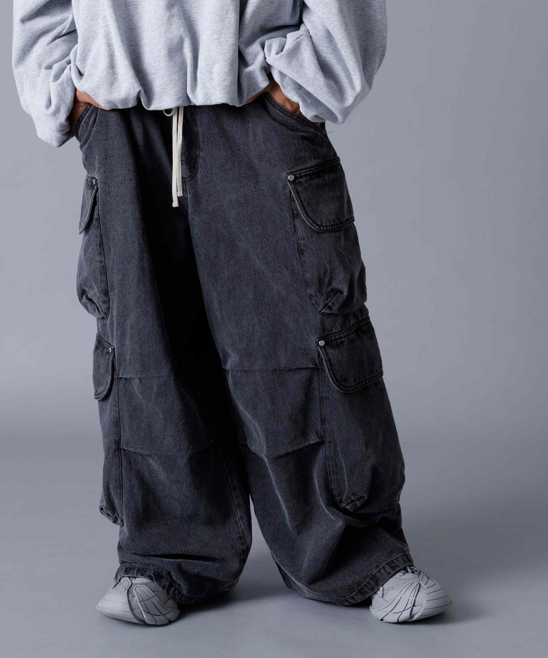 DankeSchon/ダンケシェーン/12OZ CHEMICAL DENIM CARGO PANTS ブラック