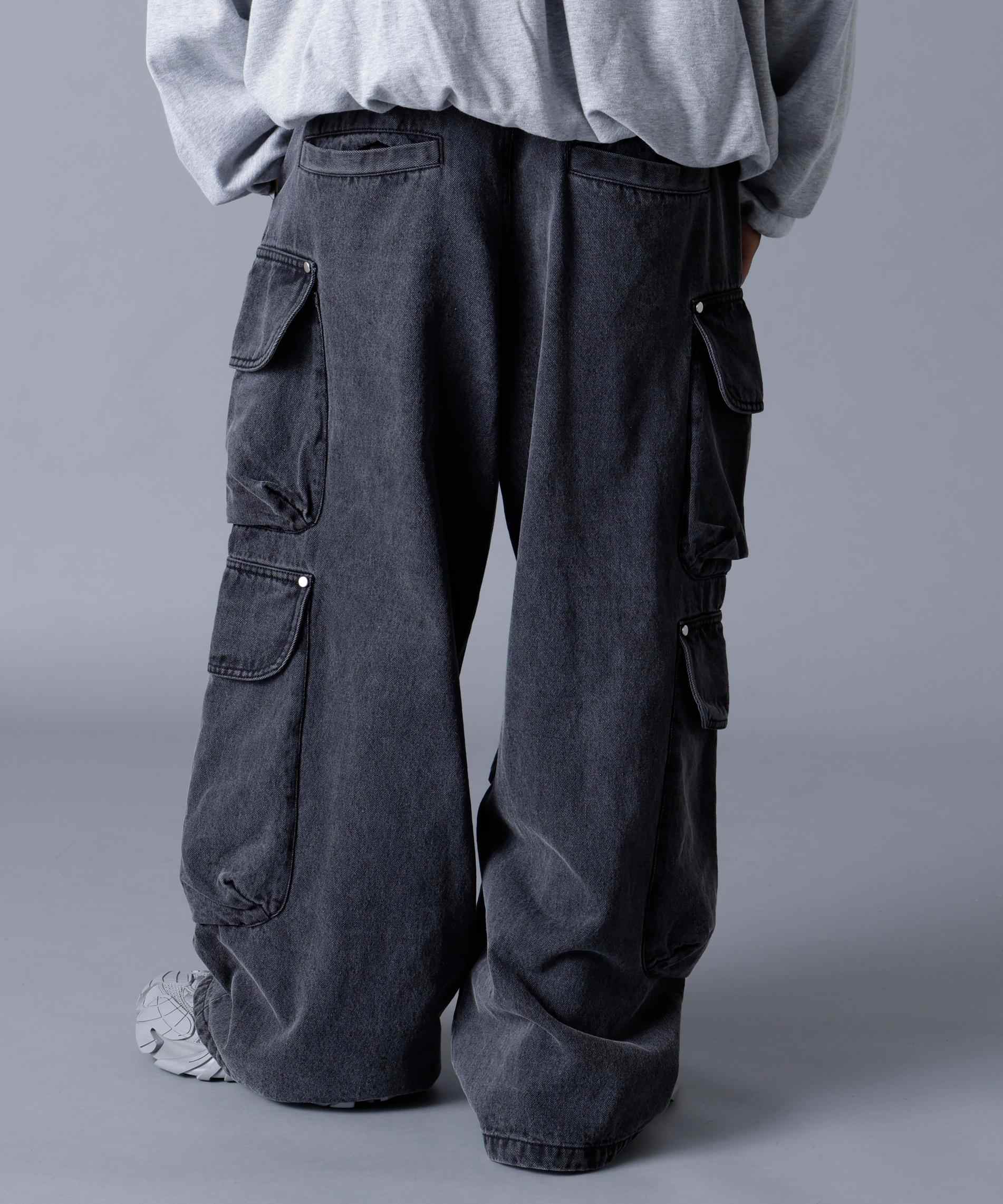 DankeSchon/ダンケシェーン/12OZ CHEMICAL DENIM CARGO PANTS ブラック