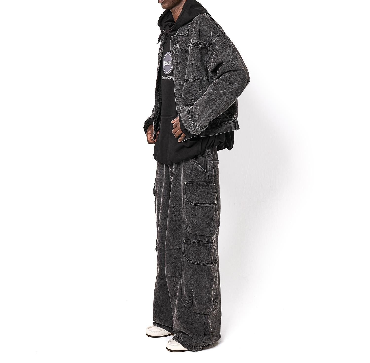 DankeSchon/ダンケシェーン/12OZ CHEMICAL DENIM CARGO PANTS ブラック