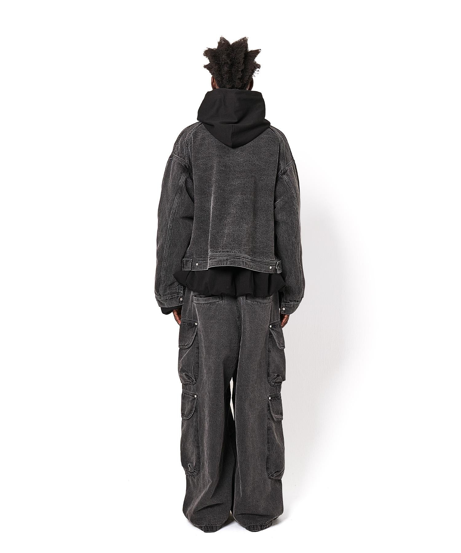 DankeSchon/ダンケシェーン/12OZ CHEMICAL DENIM CARGO PANTS ブラック