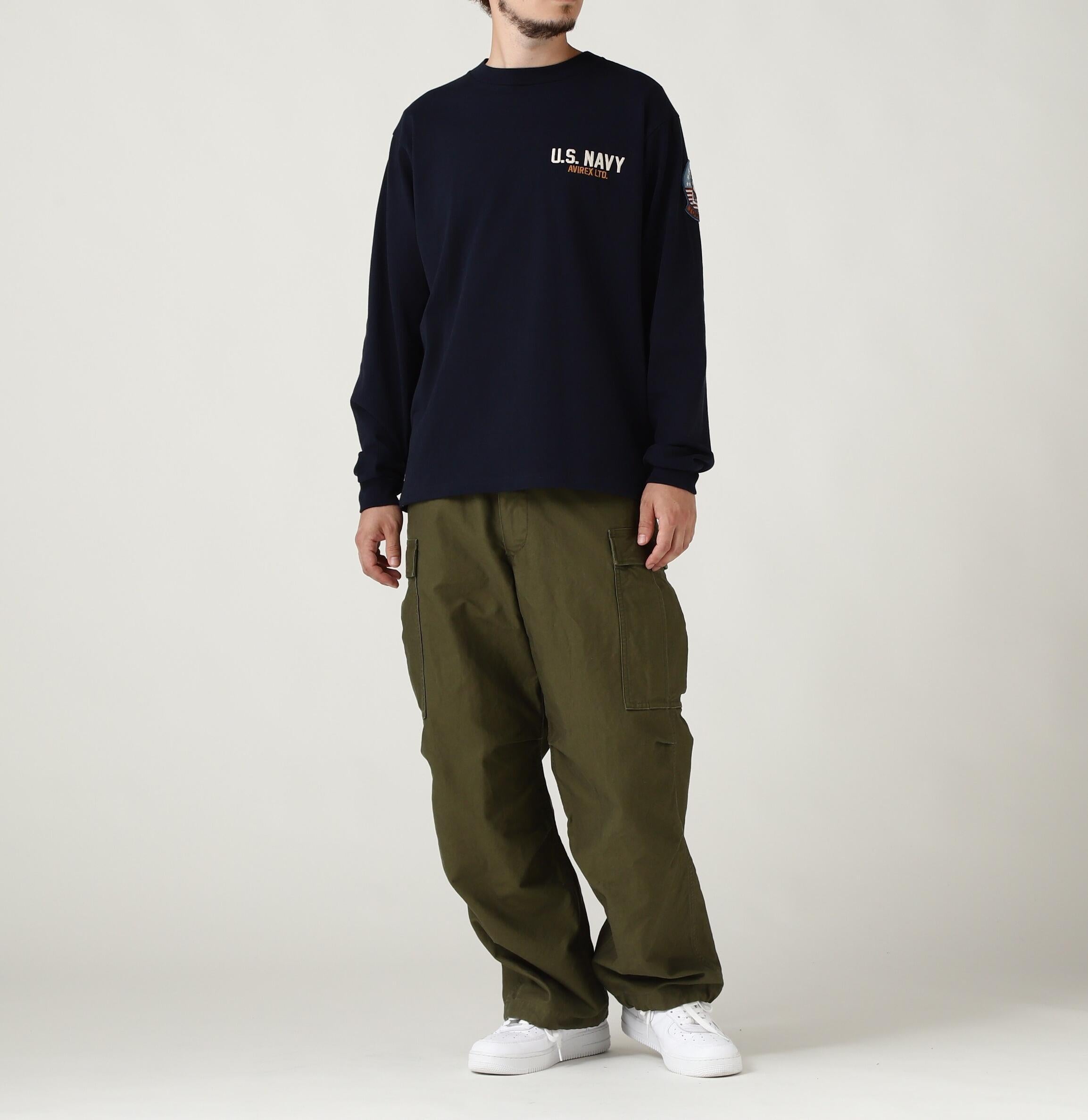 LONG SLEEVE T-SHI>T TOPGUN / 長袖 Tシャツ トップガン ネイビー