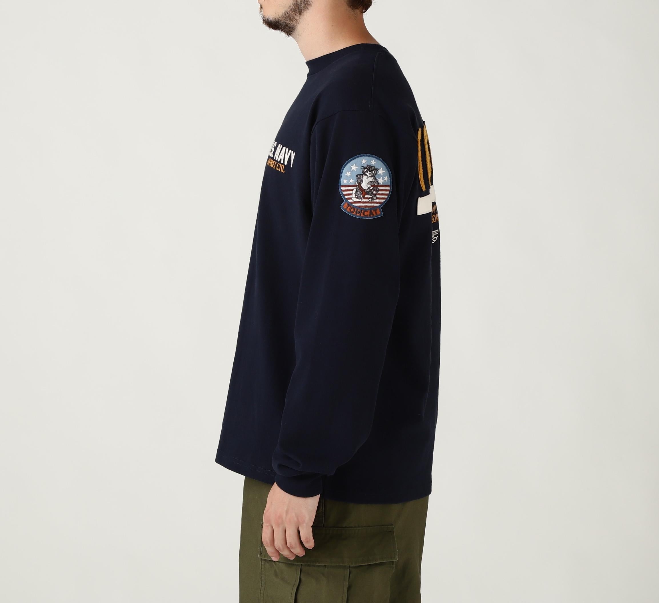 LONG SLEEVE T-SHI>T TOPGUN / 長袖 Tシャツ トップガン ネイビー