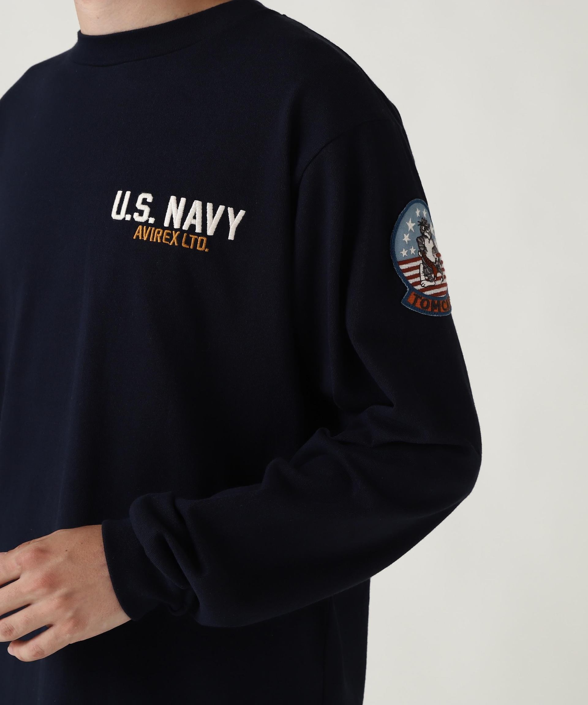 LONG SLEEVE T-SHI>T TOPGUN / 長袖 Tシャツ トップガン ネイビー