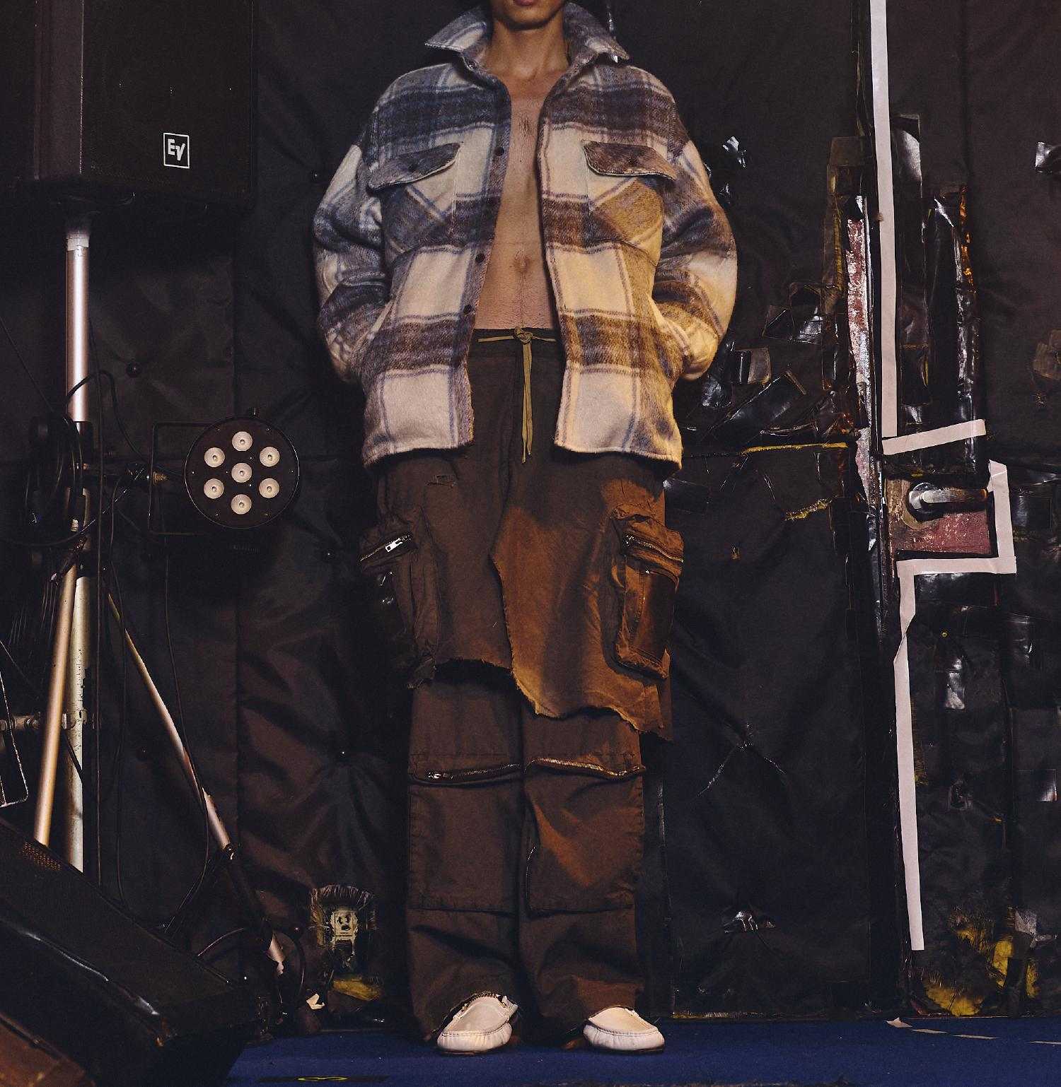 FR(13)NDS/フレンズ/Shaggy Check BLOUSON ブルー