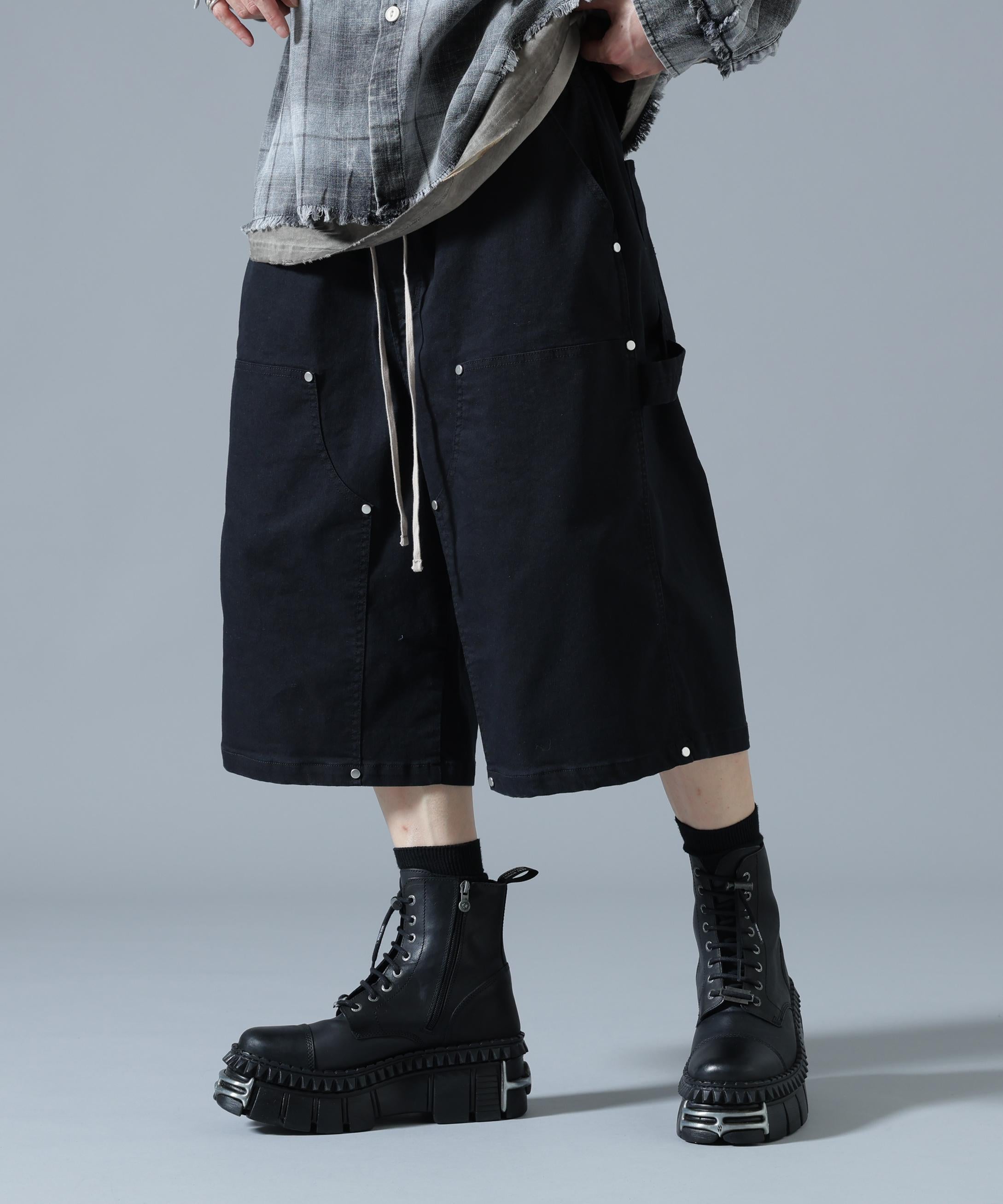DankeSchon/ダンケシェーン/TCBLK W-KNEE SHORTS ブラック