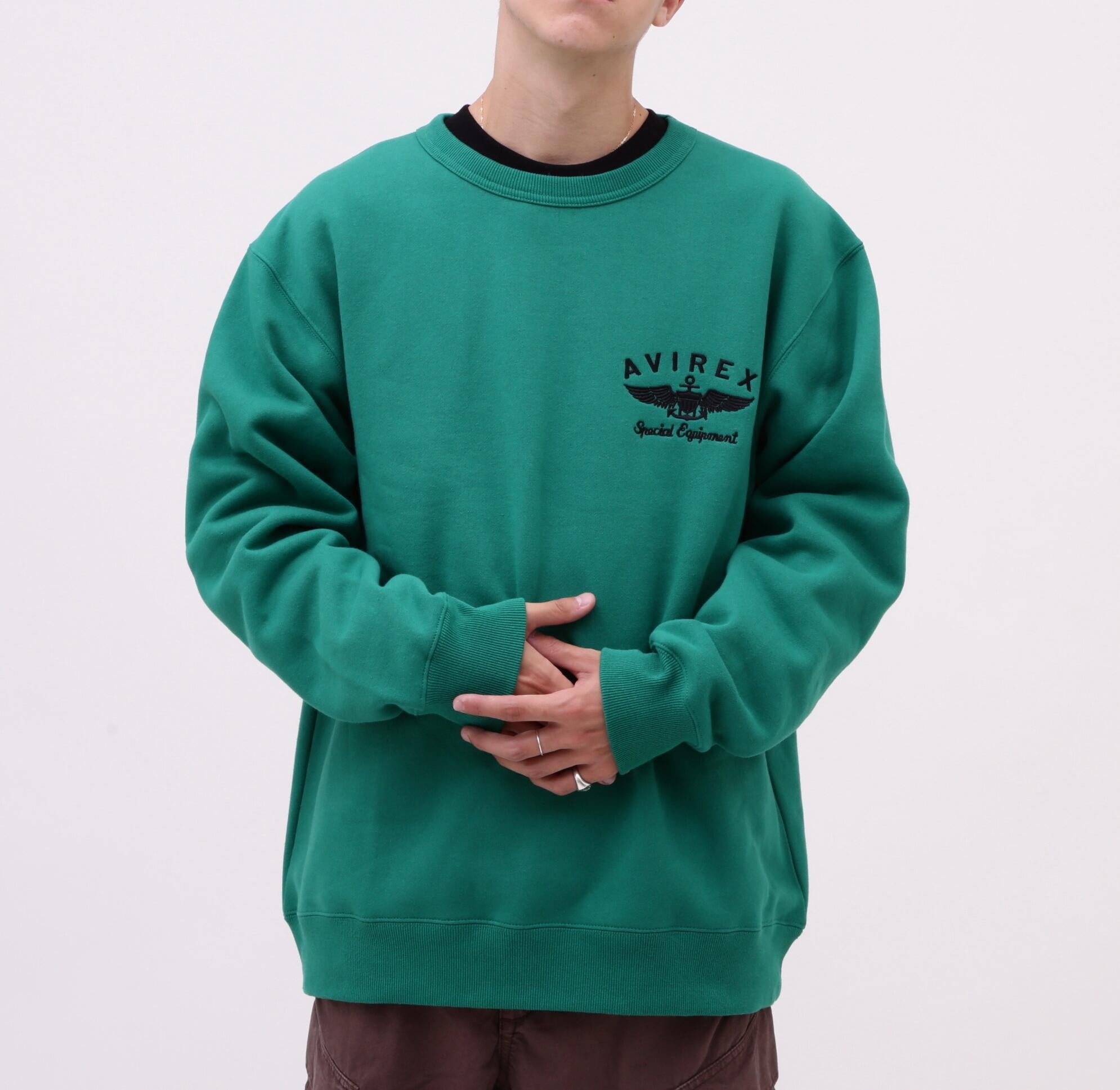 VARSITY LOGO CREW NECK SWEAT /バーシティ ロゴ クルーネック スウェ グリーン