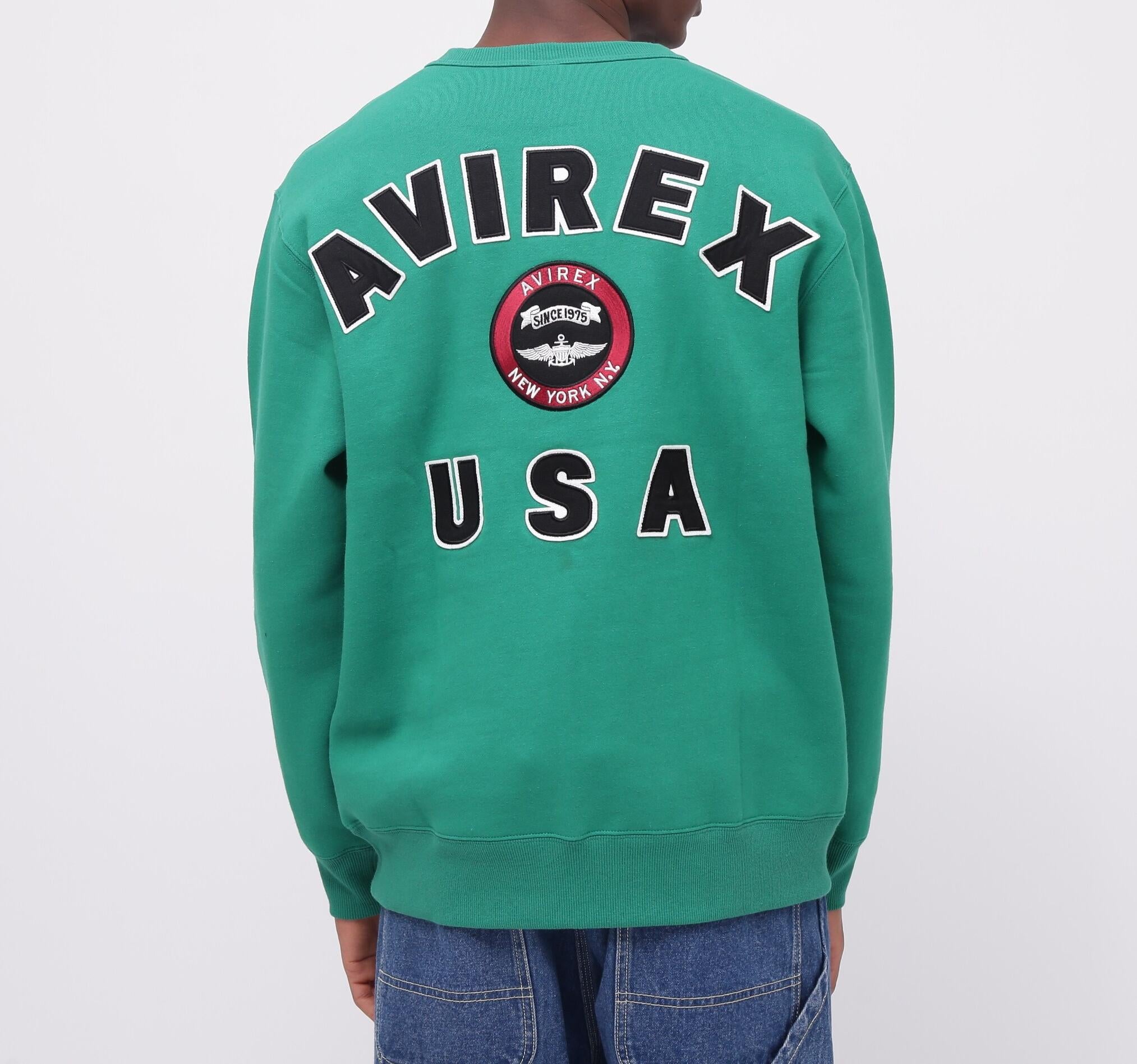VARSITY LOGO CREW NECK SWEAT /バーシティ ロゴ クルーネック スウェ グリーン