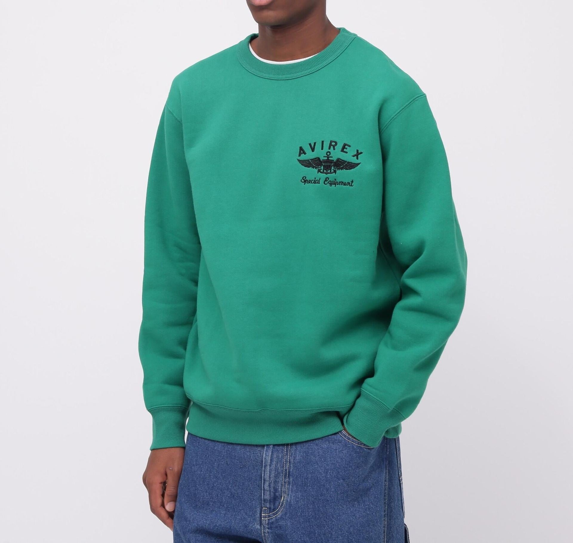 VA>SITY LOGO C>EW NECK SWEAT /バーシティ ロゴ クルーネック スウェ グリーン