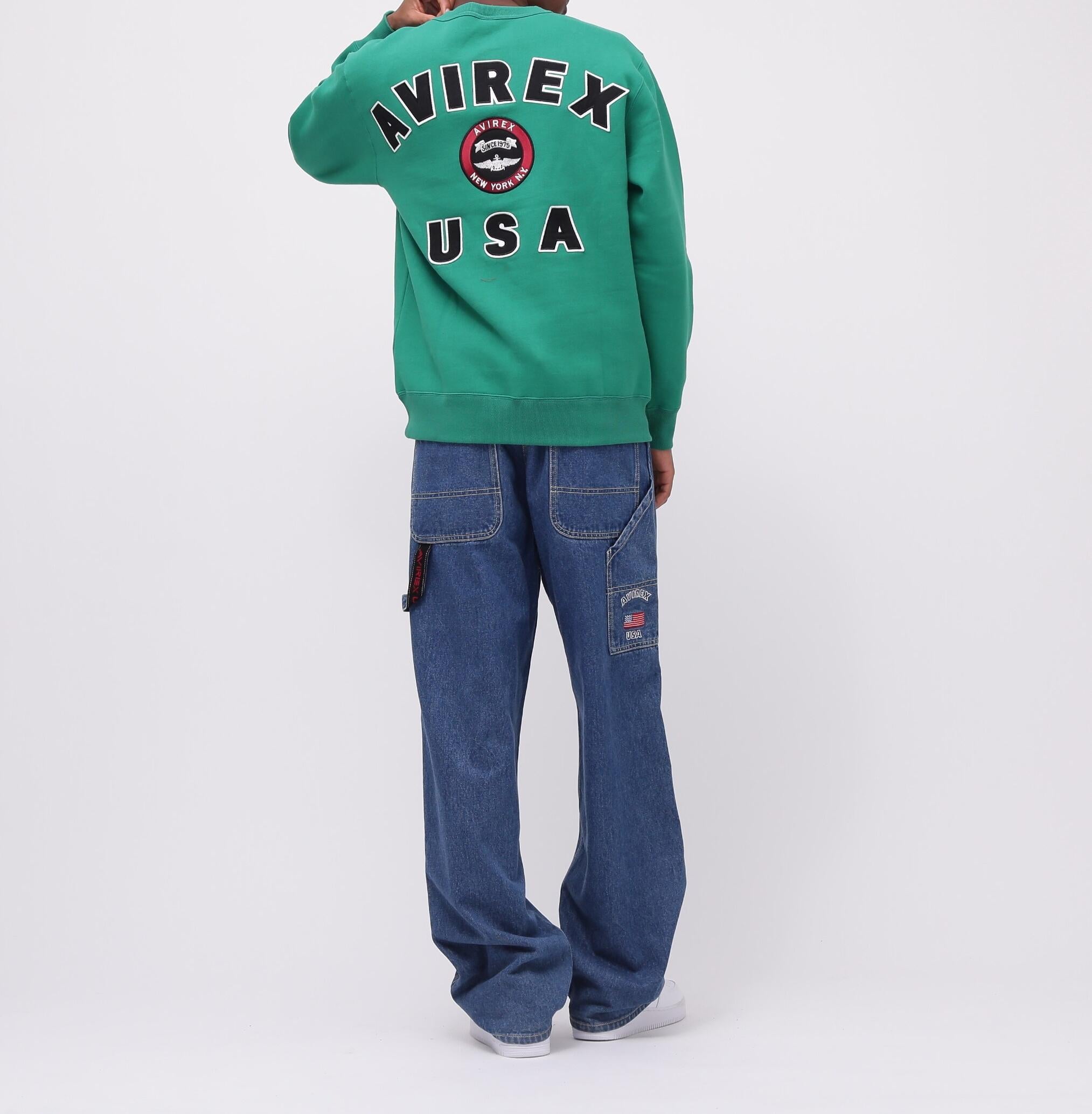 VARSITY LOGO CREW NECK SWEAT /バーシティ ロゴ クルーネック スウェ グリーン