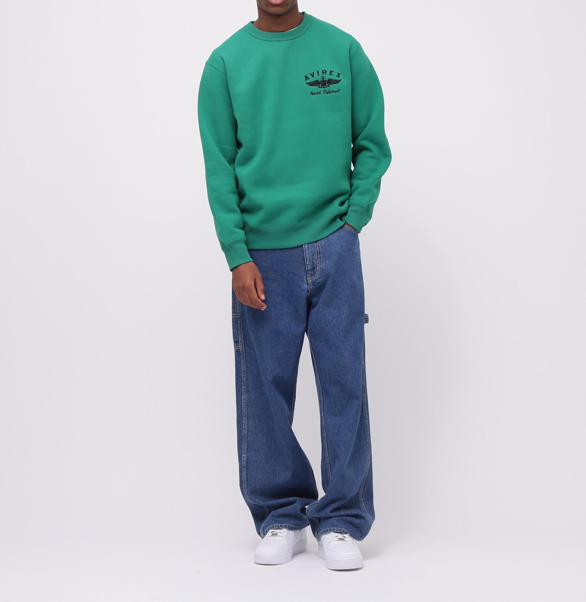 VARSITY LOGO CREW NECK SWEAT /バーシティ ロゴ クルーネック スウェ グリーン