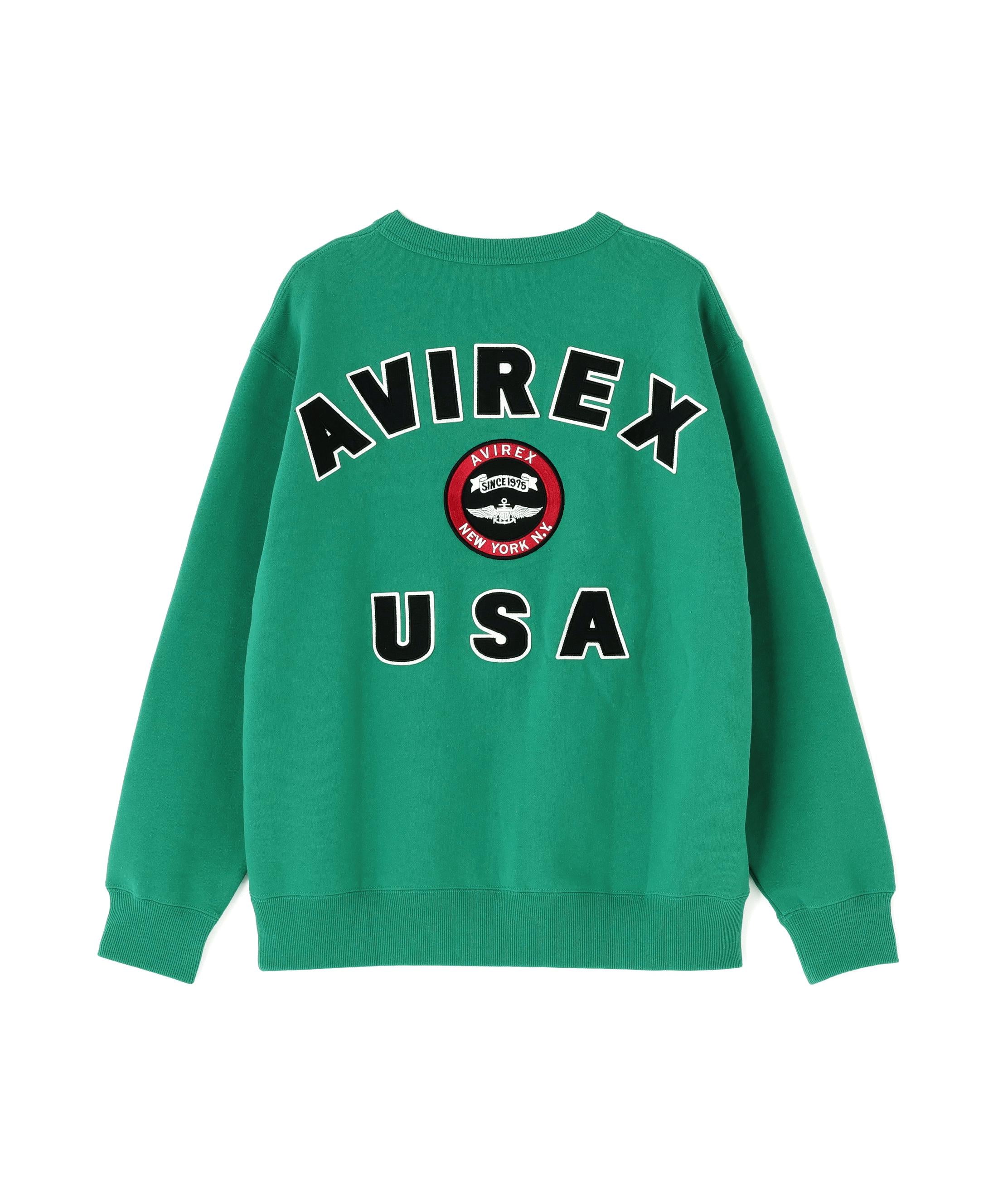 VARSITY LOGO CREW NECK SWEAT /バーシティ ロゴ クルーネック スウェ グリーン