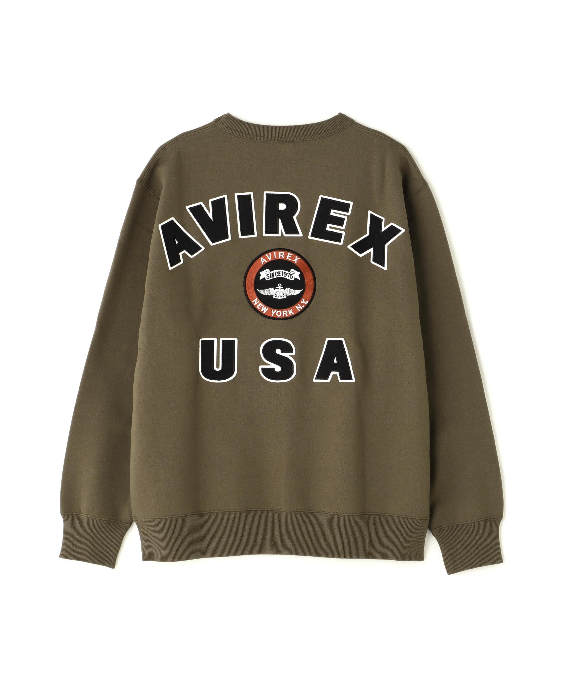 VARSITY LOGO CREW NECK SWEAT /バーシティ ロゴ クルーネック スウェ オリーブ