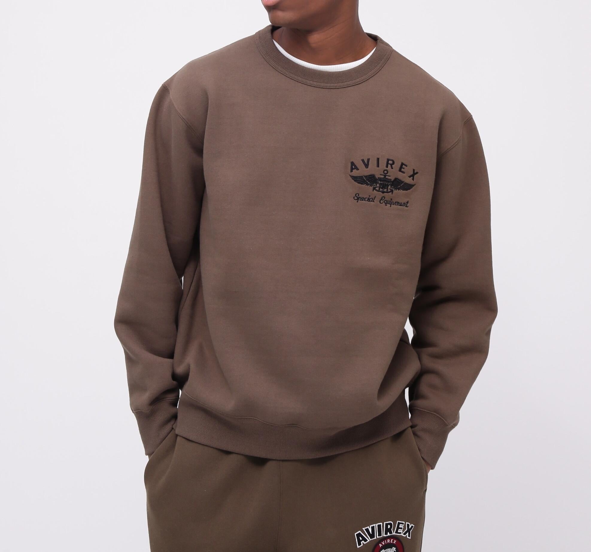 VA>SITY LOGO C>EW NECK SWEAT /バーシティ ロゴ クルーネック スウェ オリーブ