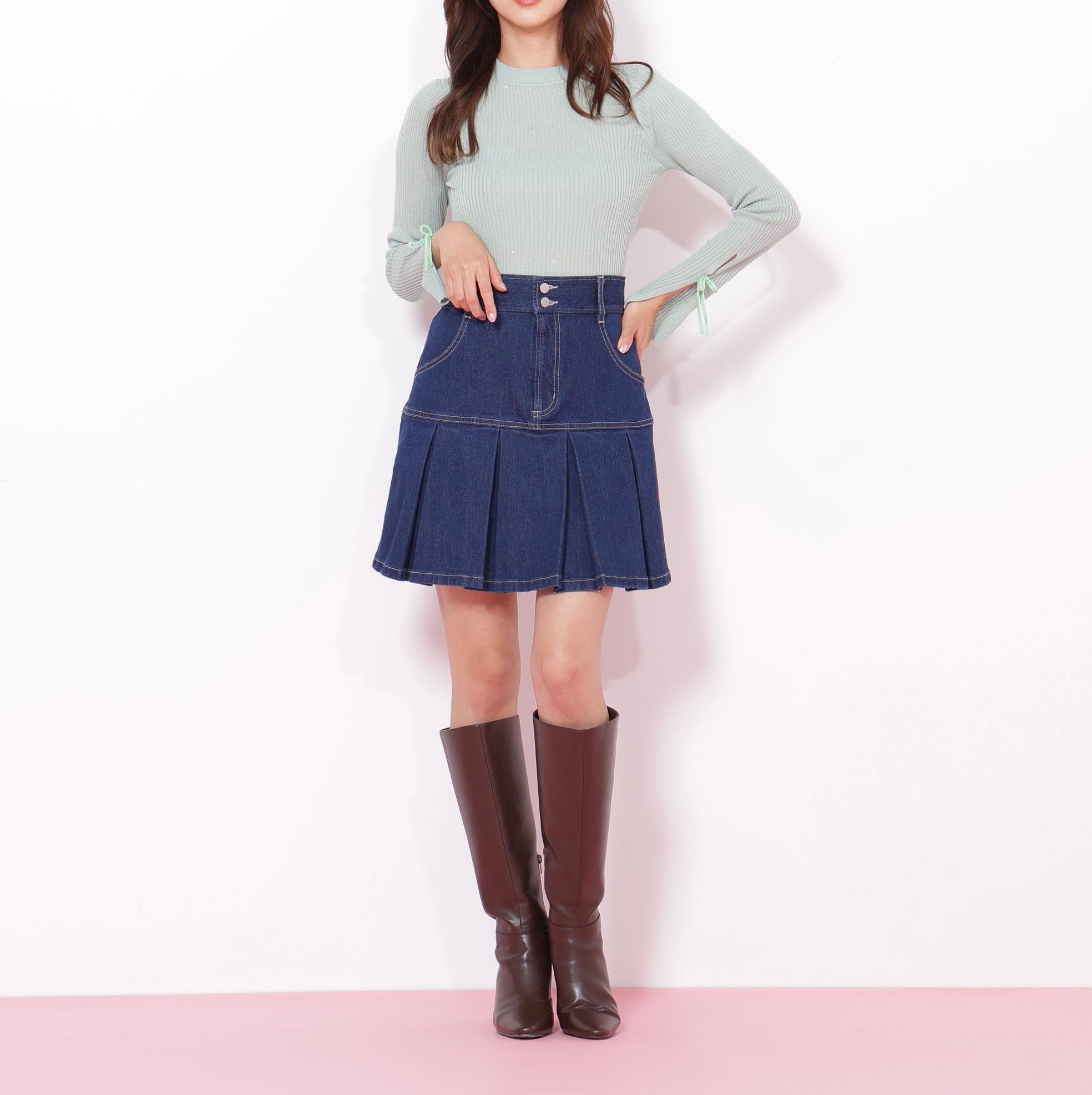 スパンコールコンパクトリブニット グリーン