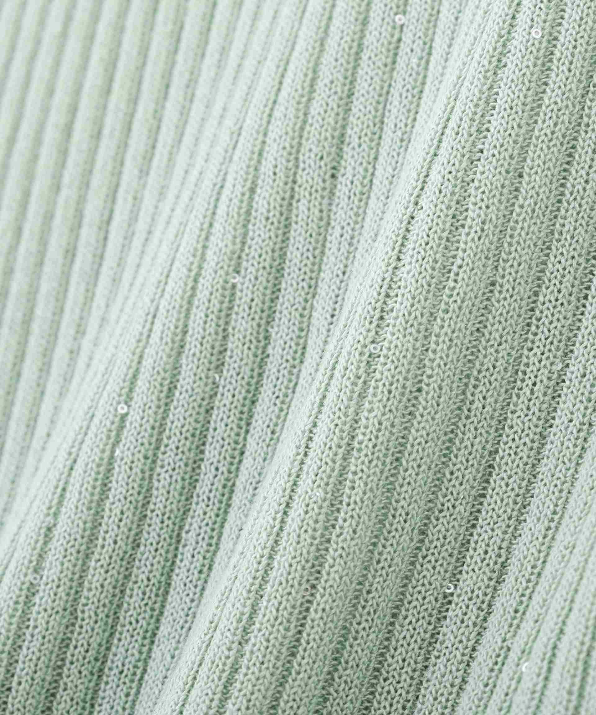 スパンコールコンパクトリブニット グリーン