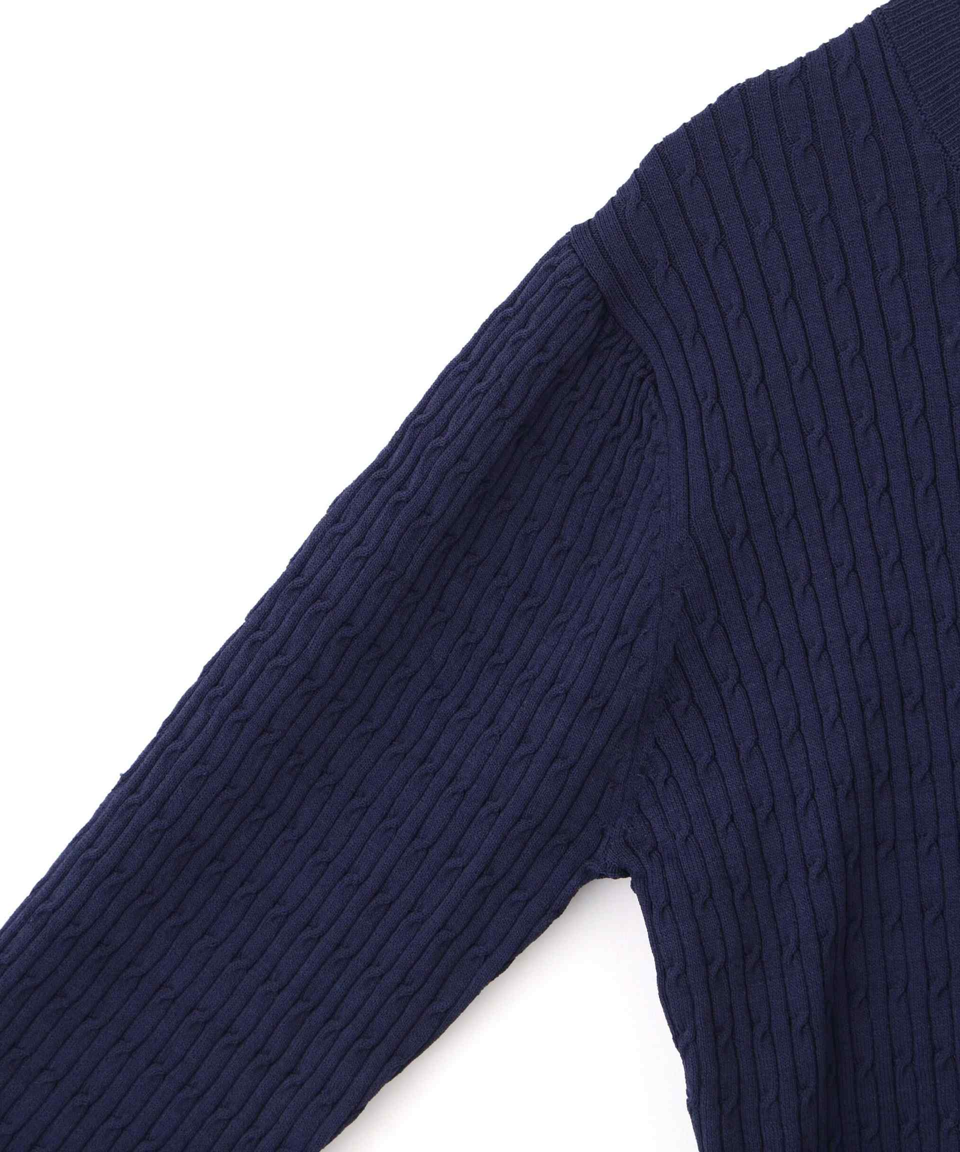 ベーシックミニケーブルリブカーディガン ネイビー