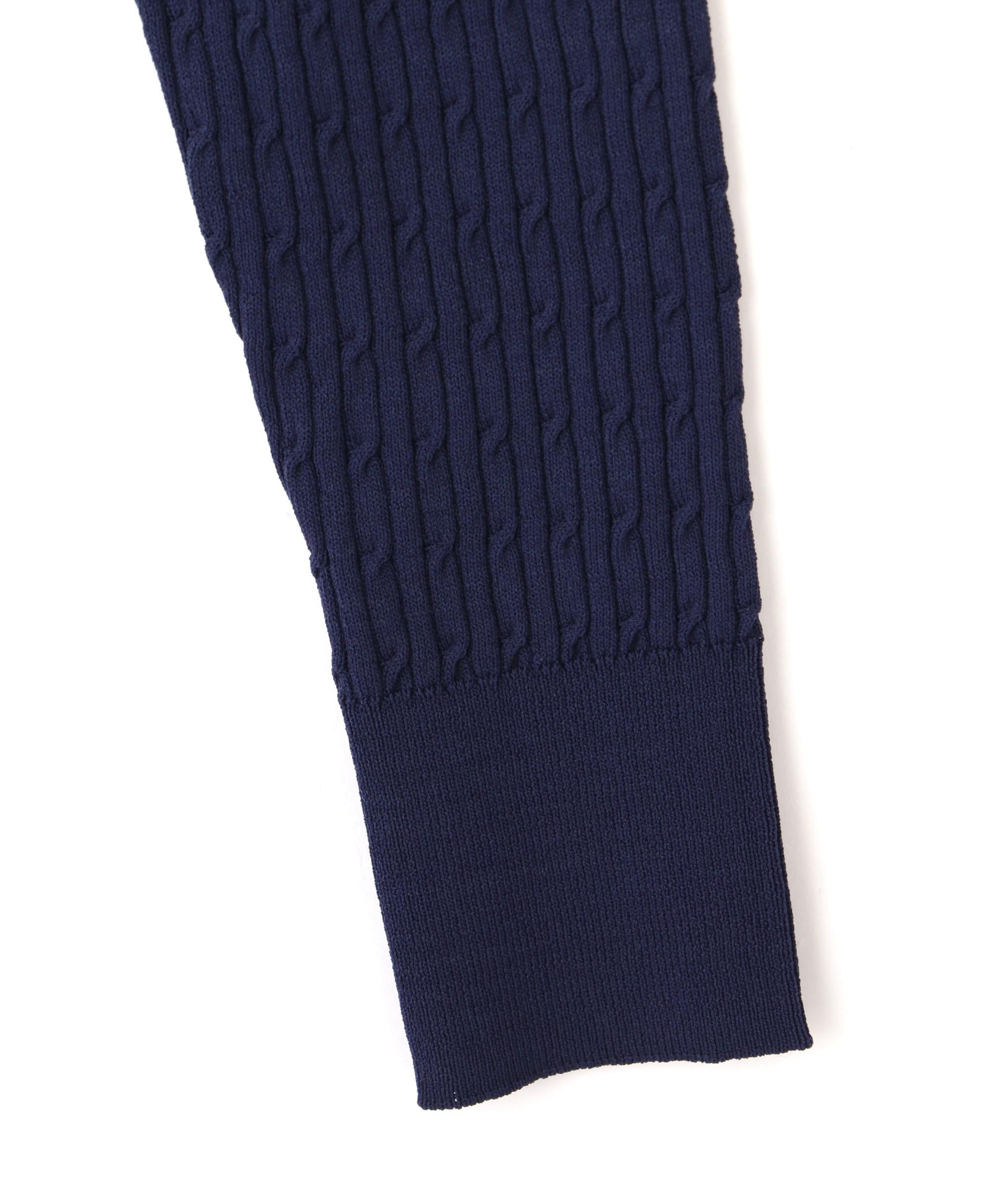 ベーシックミニケーブルリブカーディガン ネイビー