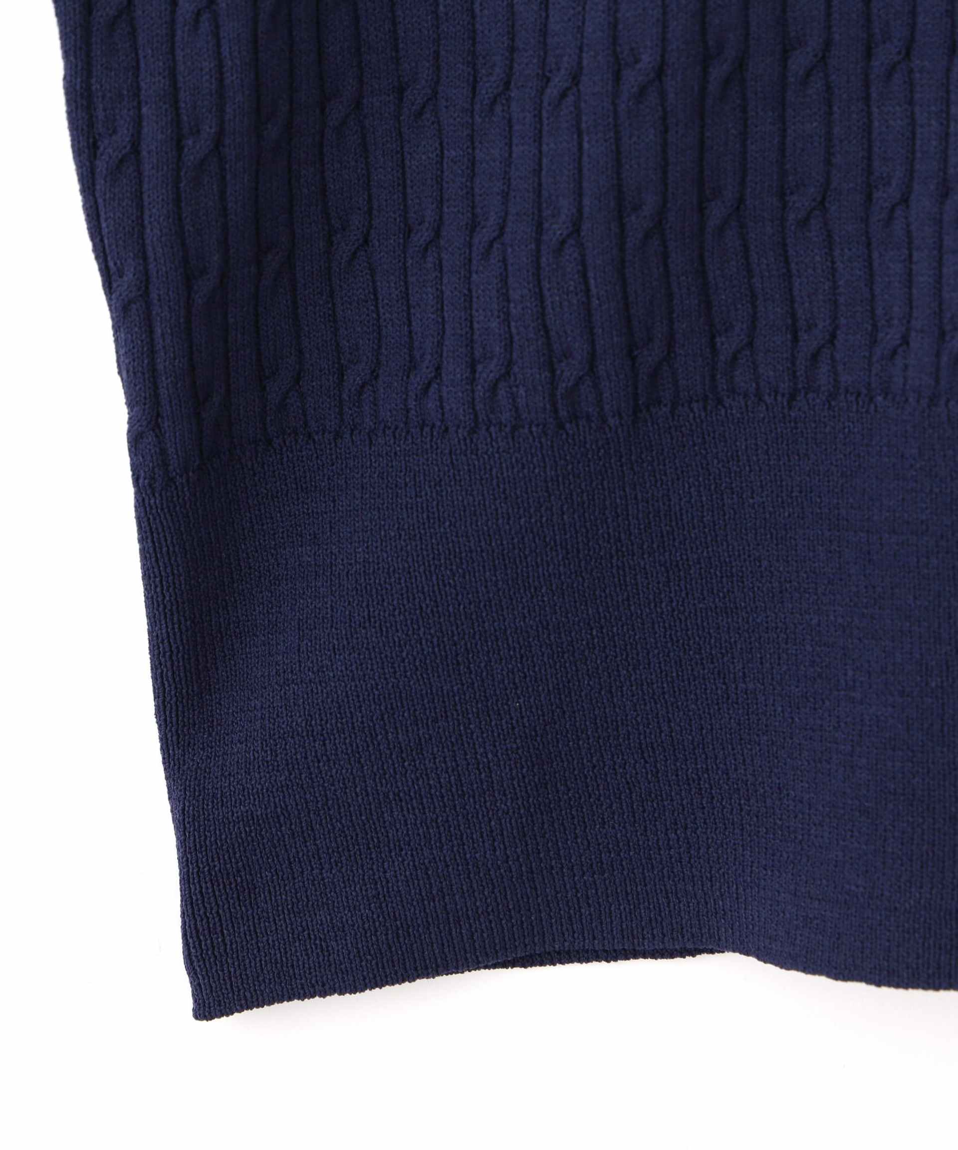 ベーシックミニケーブルリブカーディガン ネイビー